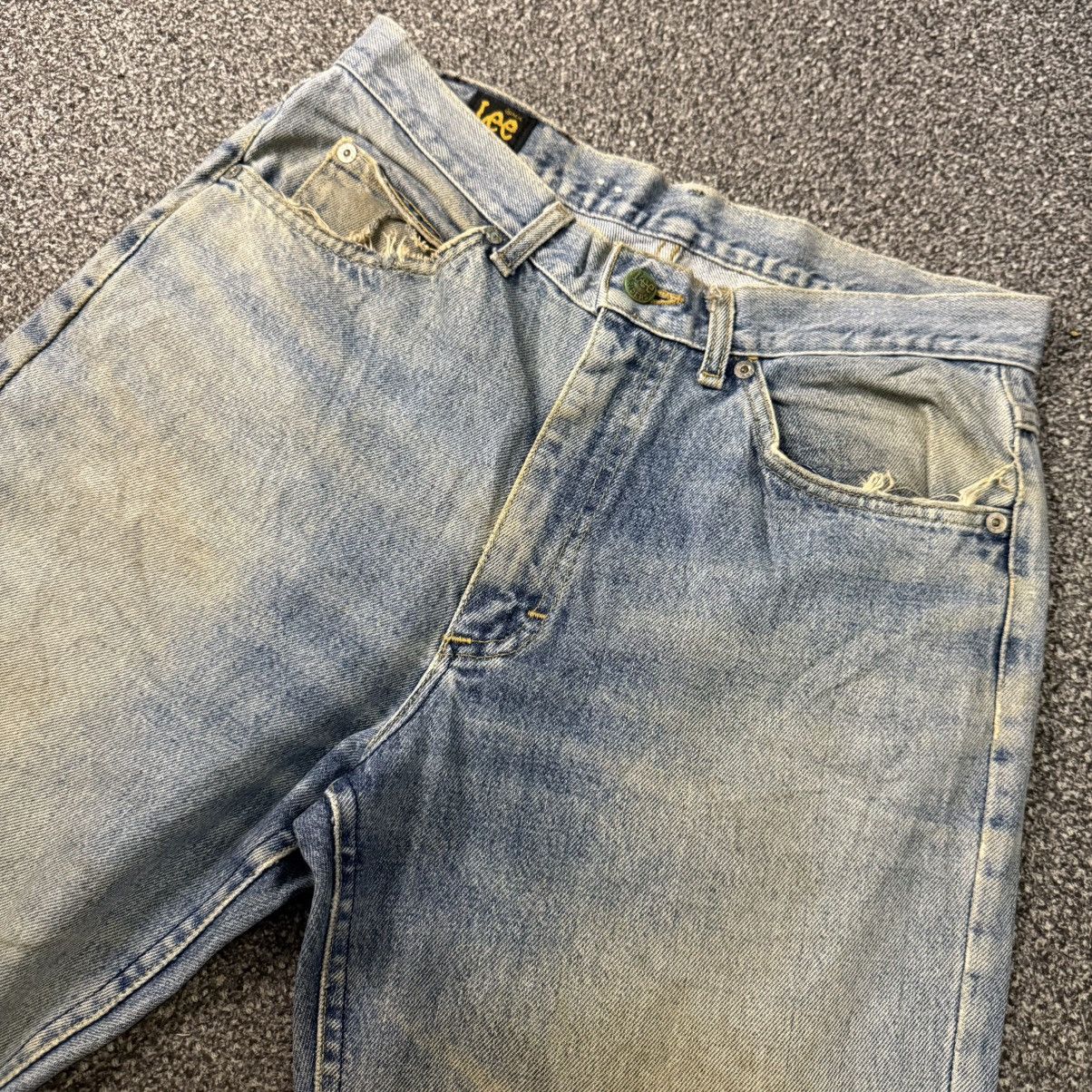 Cowboy Equipment Vintage 90s Lee Usa Thrashed Jeans Size US 32 / EU 48 - 3 Thumbnail