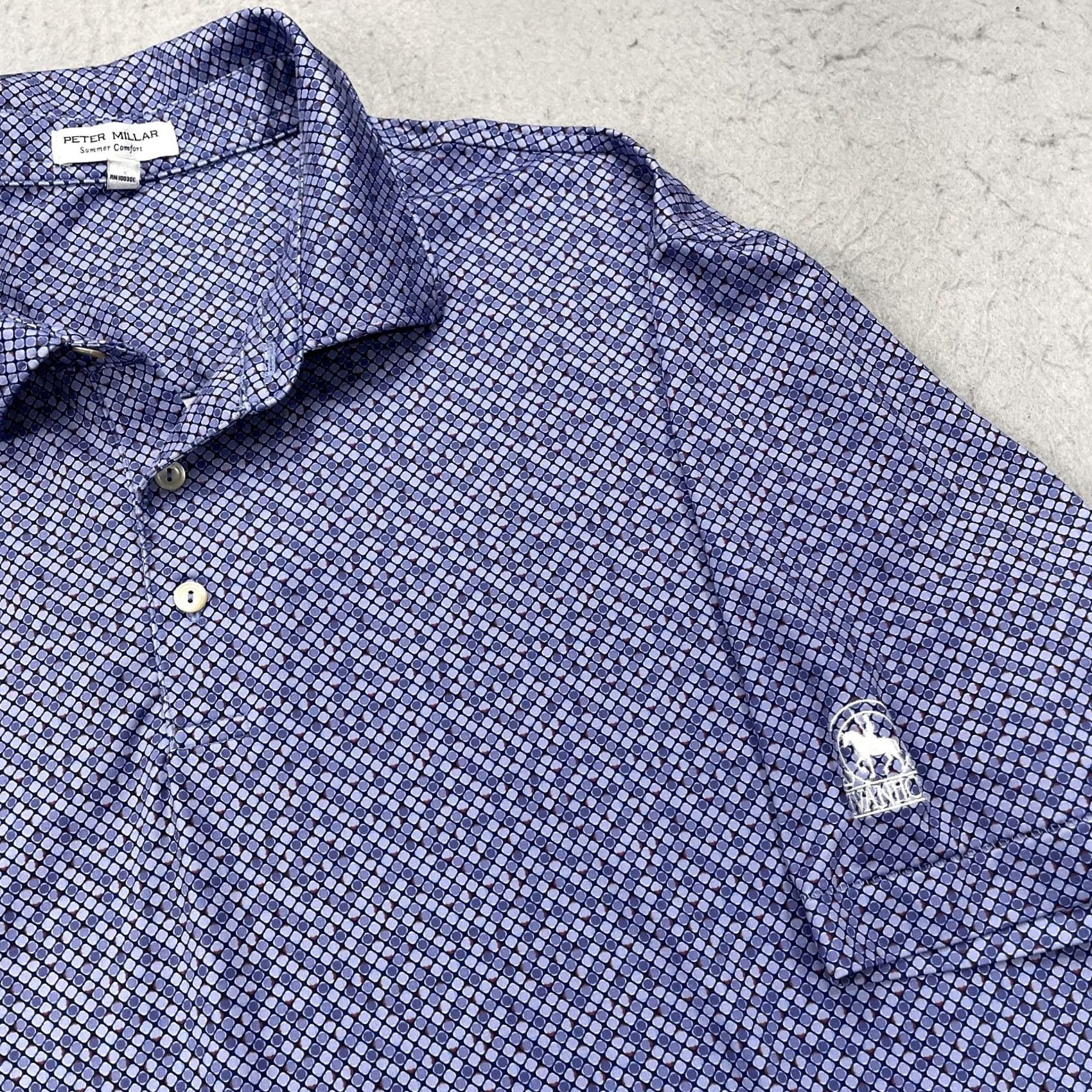 Peter Millar Peter Millar Polo Shirt Mens XL Purple Short Sleeve Collared Logo Golf Summer Comfort XS/XL? Size US XL / EU 56 / 4 - 3 Thumbnail