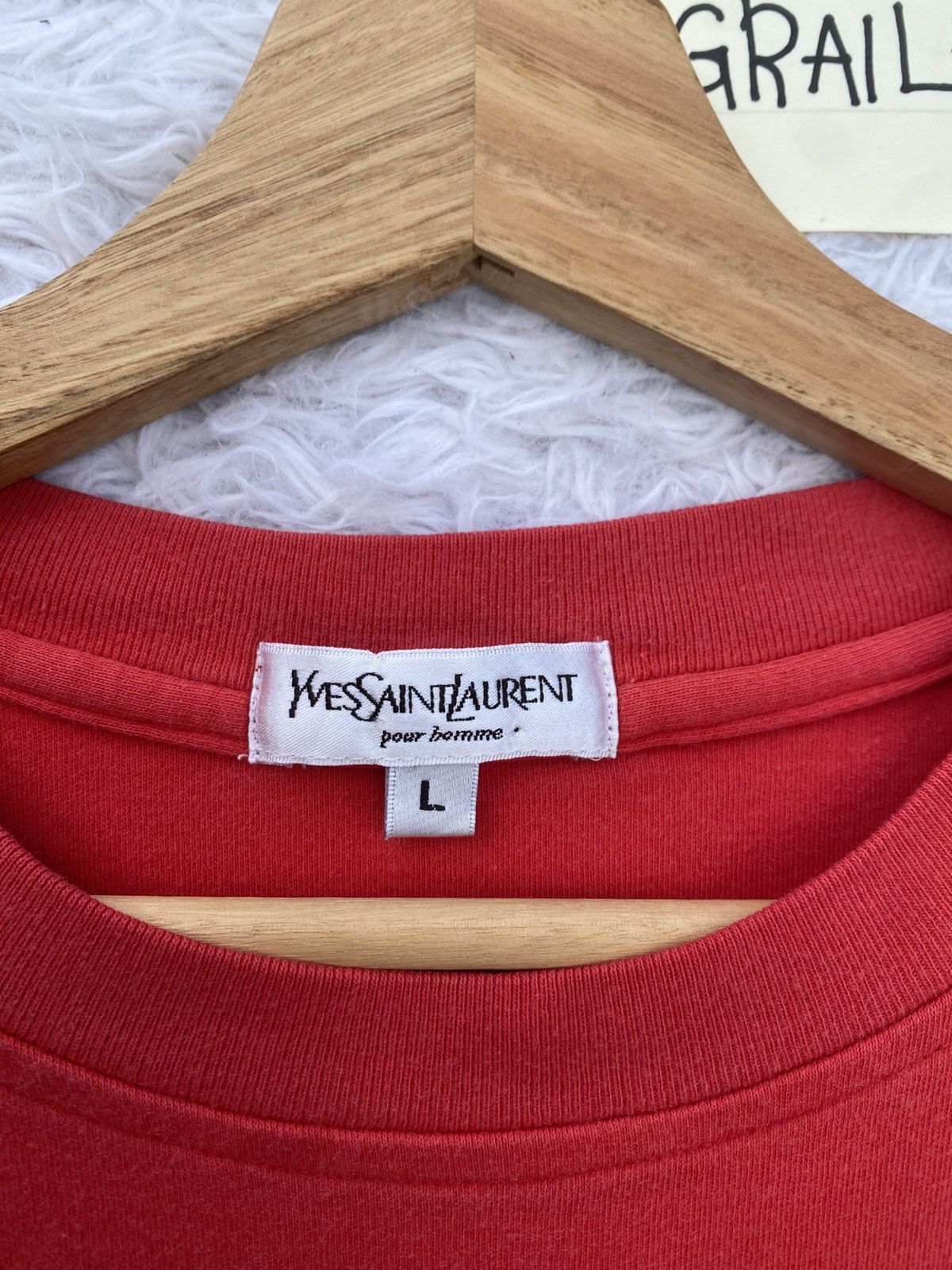 Yves Saint Laurent Rare Vintage Yves Saint Laurent YSL Embroidered Logo Tshirt Size US L / EU 52-54 / 3 - 8 Thumbnail