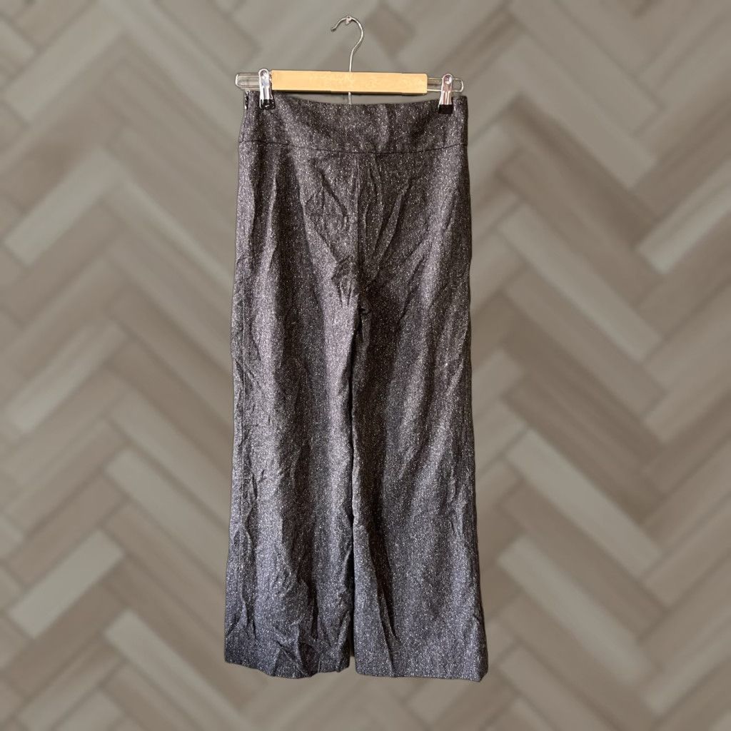 Trina Turk Trina Turk Pants Women's Black Tweed Wool Blend High Rise Wide Leg Trouser Dress Pants 2 Regular Inseam 28 in-30 in Size 26" / US 2 / IT 38 - 1 Thumbnail