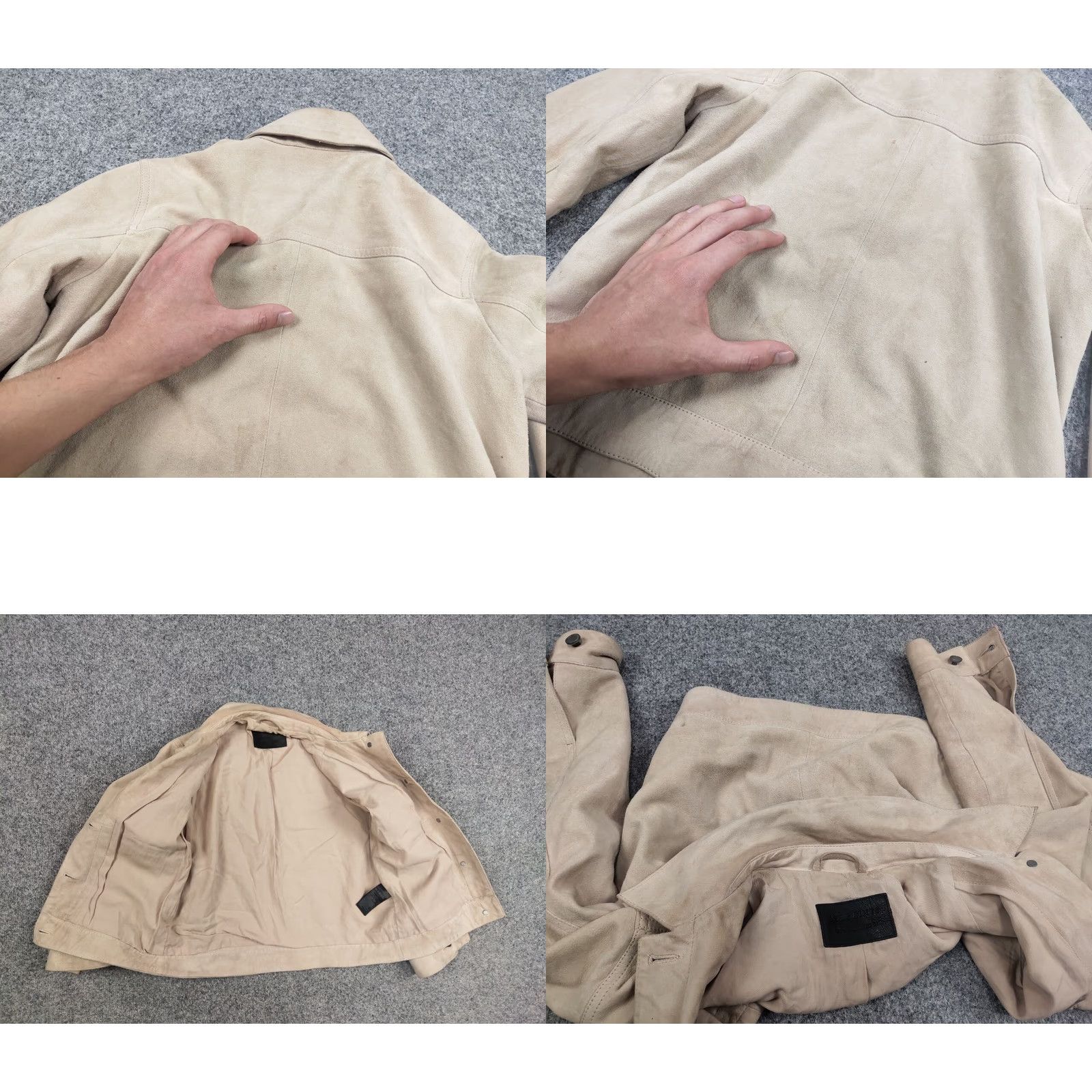 Allsaints VINTAGE Allsaints Sukes Suede Leather Dusty Pink Beige Jacket Size XS / US 0-2 / IT 36-38 - 10 Thumbnail