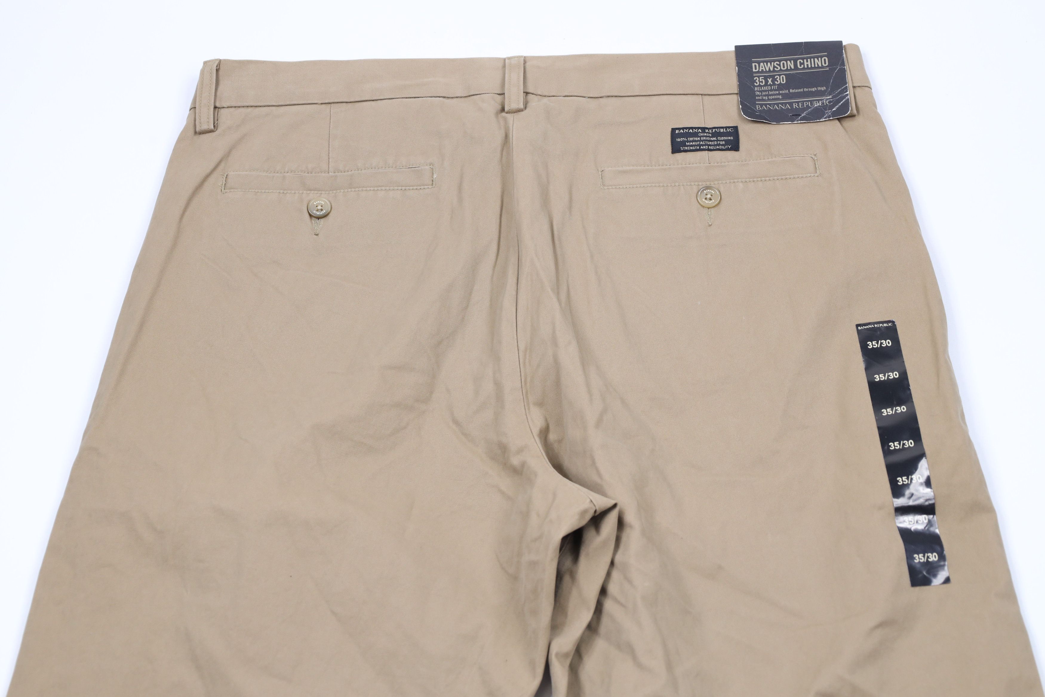 Banana Republic × Vintage New Banana Republic Relaxed Fit Wide Leg Chino Pants Brown Size US 35 - 9 Thumbnail