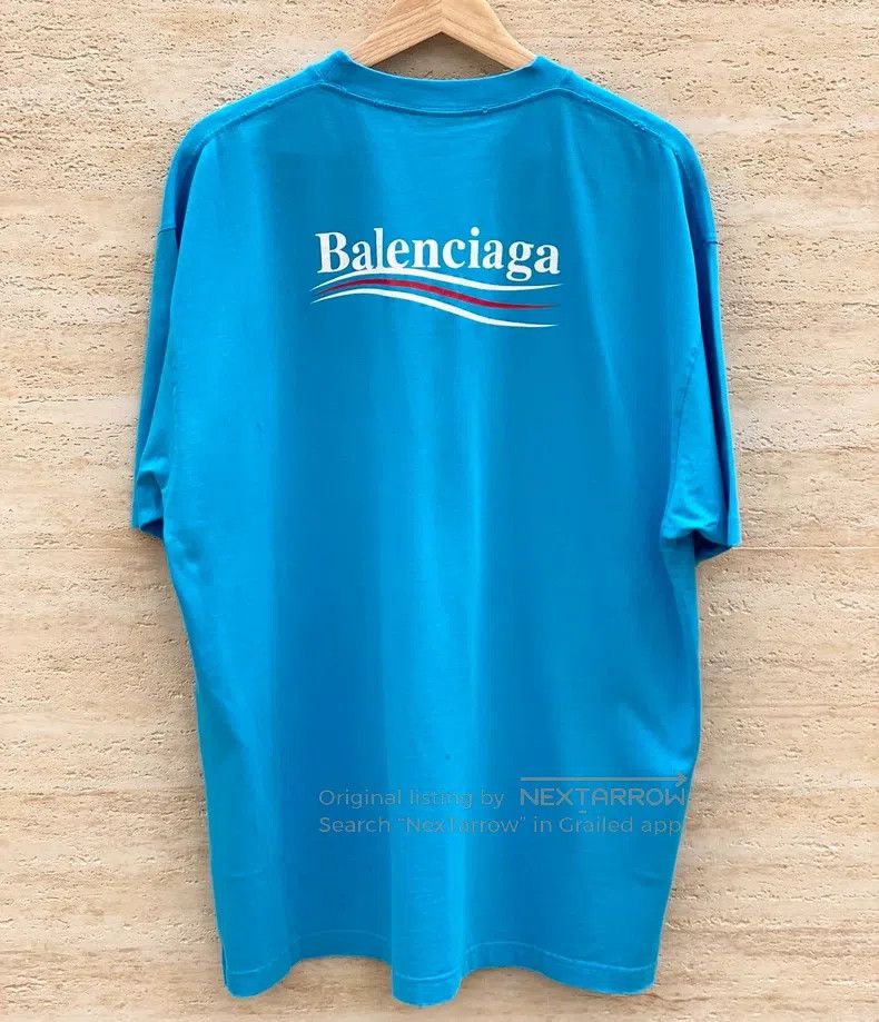 Balenciaga Balenciaga Ice crack Coke blue short sleeve T-shirt, 100% Size US M / EU 48-50 / 2 - 2 Thumbnail