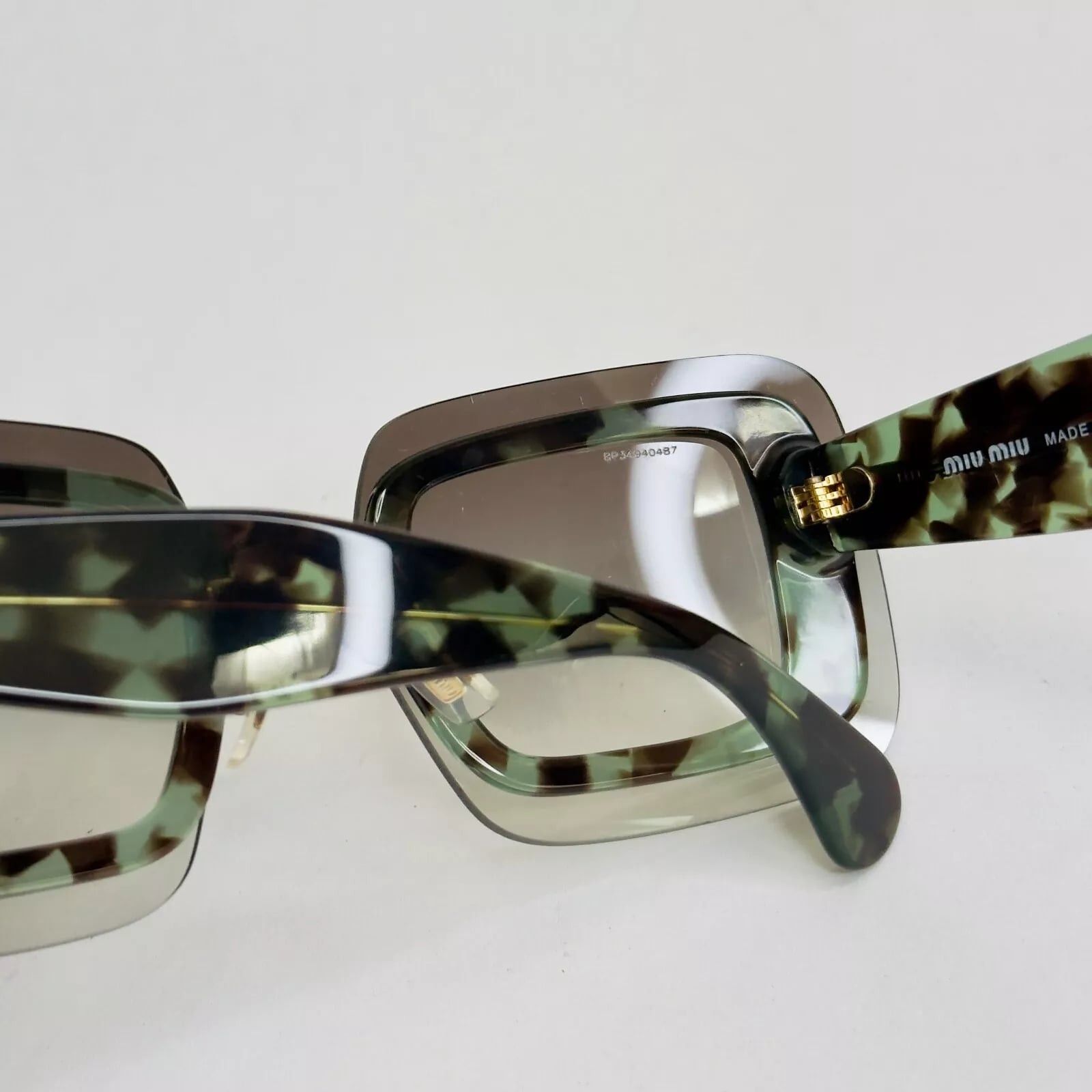 Miu Miu MIU MIU REVEAL MU02RS Transparent Green Brown Sunglasses 02R Size ONE SIZE - 3 Thumbnail