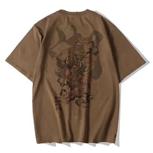 Chinese Vintage Monkey King Embroidery T Shirt