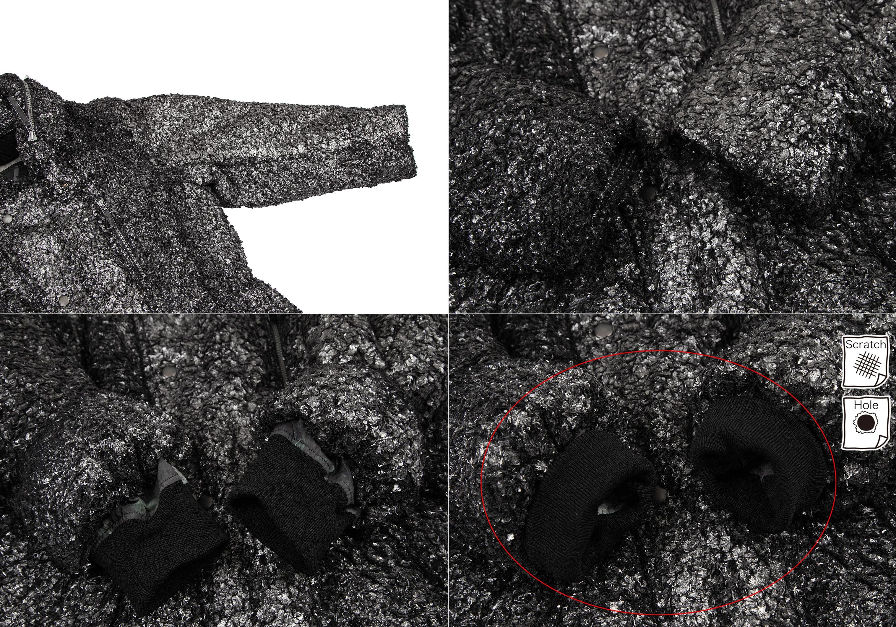 Issey Miyake Foil Print Fur Half Coat in Black Silver, Size M Size US M / EU 48-50 / 2 - 5 Thumbnail