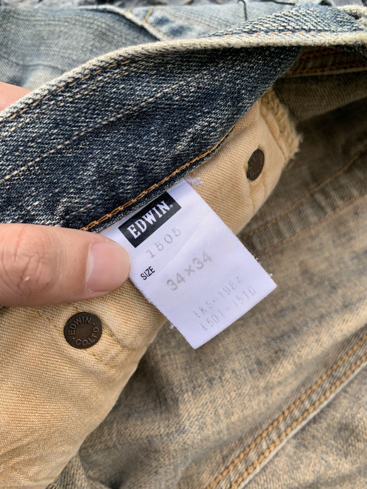Edwin VINTAGE EDWIN 505Z SELVEDGE RUSTY JAPANESE DISTRESSED DENIM Size US 34 / EU 50 - 20 Thumbnail