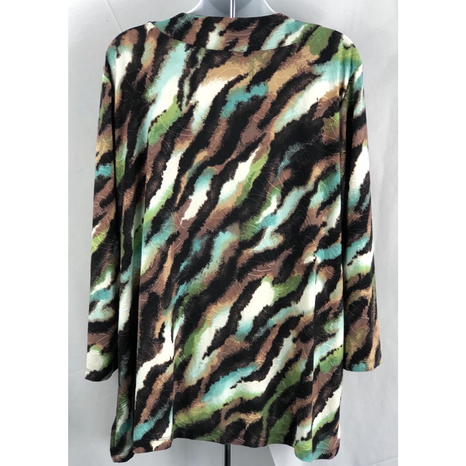 JM Collection JM Collection Geometric Tunic top XL Boho Beaded V-Neck 3/4 Sleeve Blouse Multicolor Women's Shirt Size XL / US 12-14 / IT 48-50 - 3 Thumbnail
