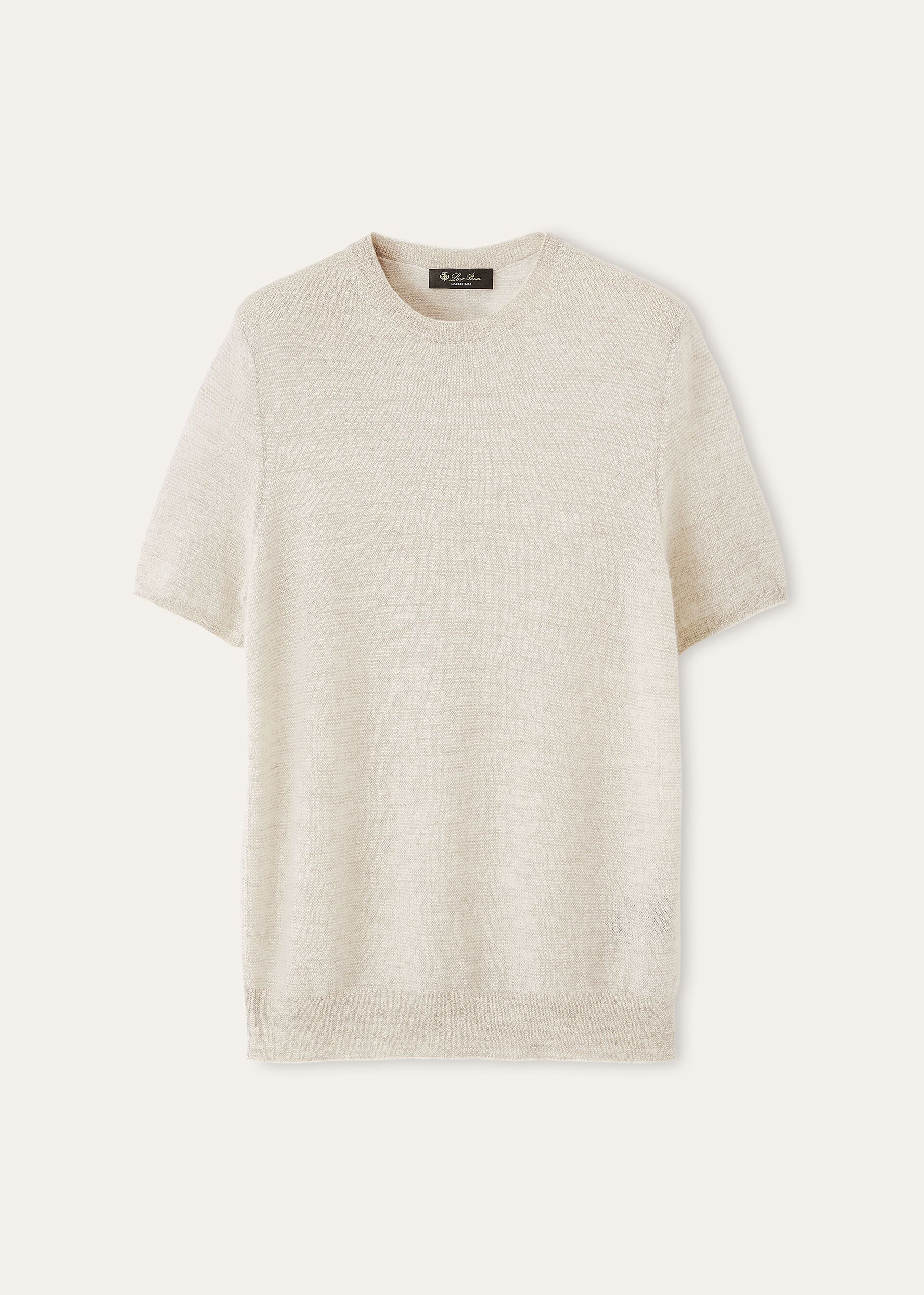 Loro Piana os11x0426 FAQ4528 Walnut Crewneck Sweater Creamy Sky/White Size L / US 10 / IT 46 - 1 Thumbnail