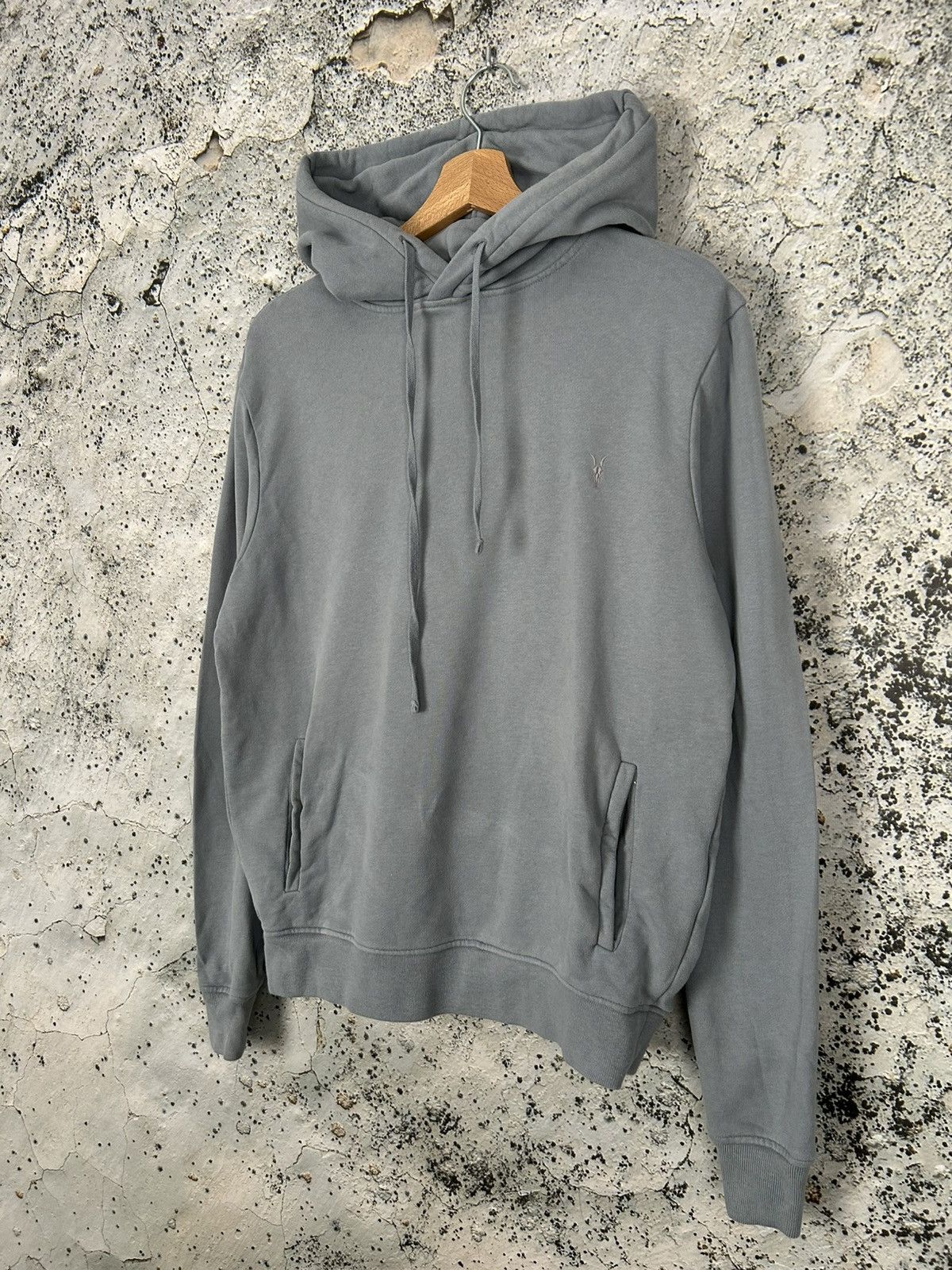 Allsaints Allsaints Grey Hoodie Streetwear Premium Basic Skate Baggy Size US S / EU 44-46 / 1 - 2 Thumbnail
