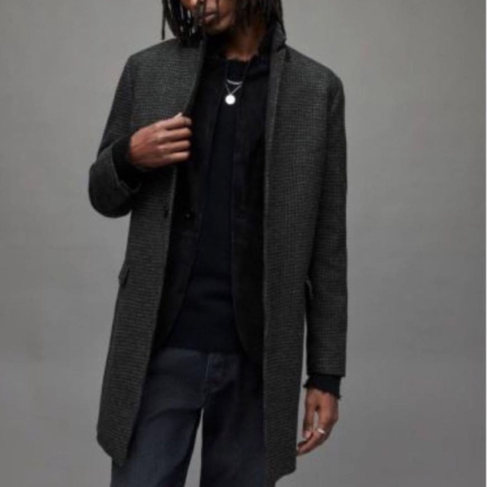 Allsaints ALLSAINTS Dark l Plaid Spyro Coat Charcoal Gray- Thirty Four Size US XS / EU 42 / 0 - 3 Thumbnail