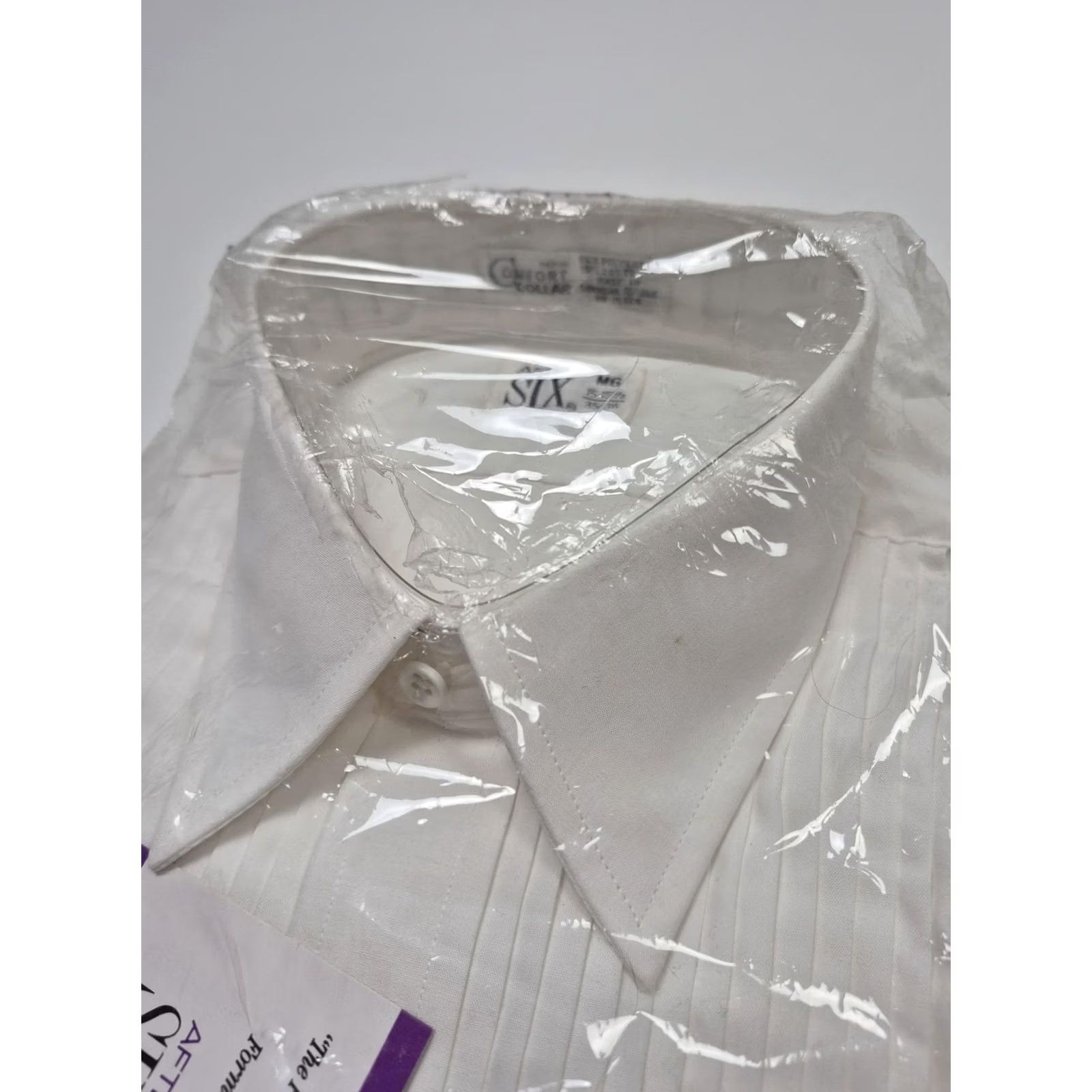 After Six After Six Dress Shirt Mens 15.5 36/37 White Pleated French Cuff Formal Tuxedo Size 42R - 2 Thumbnail