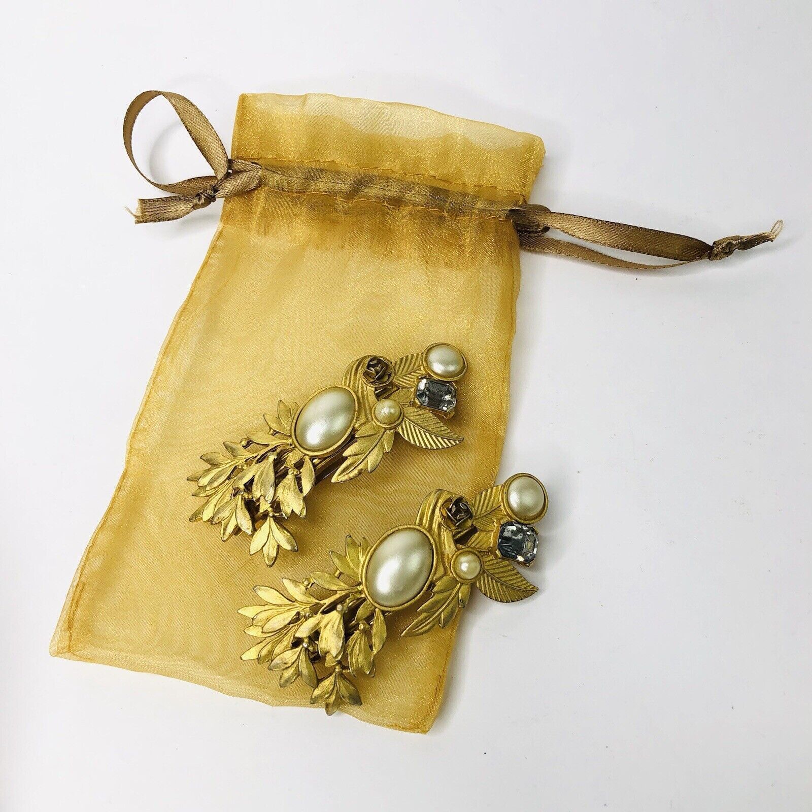 Other Vtg French Barrette Women Hair Clip Rhinestone Faux Pearl Size ONE SIZE - 6 Thumbnail