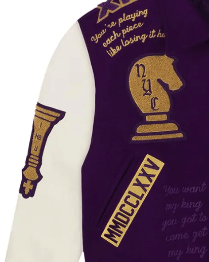 DENIM TEARS Denim Tears Grandmaster Varsity Jacket Purple XL Size US XL / EU 56 / 4 - 4 Thumbnail
