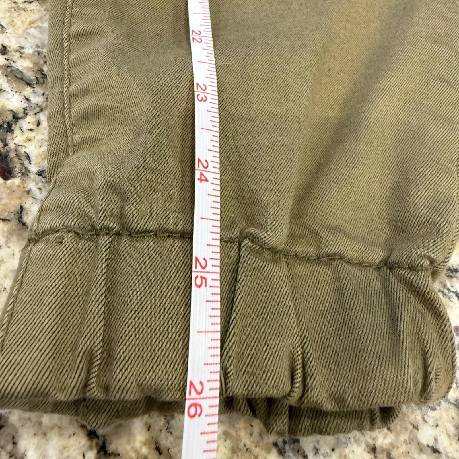 Other Oak & Poppy khaki pants elastic waist & cuffs SZ 8 FLAW Size 30" / US 8 / IT 44 - 8 Thumbnail