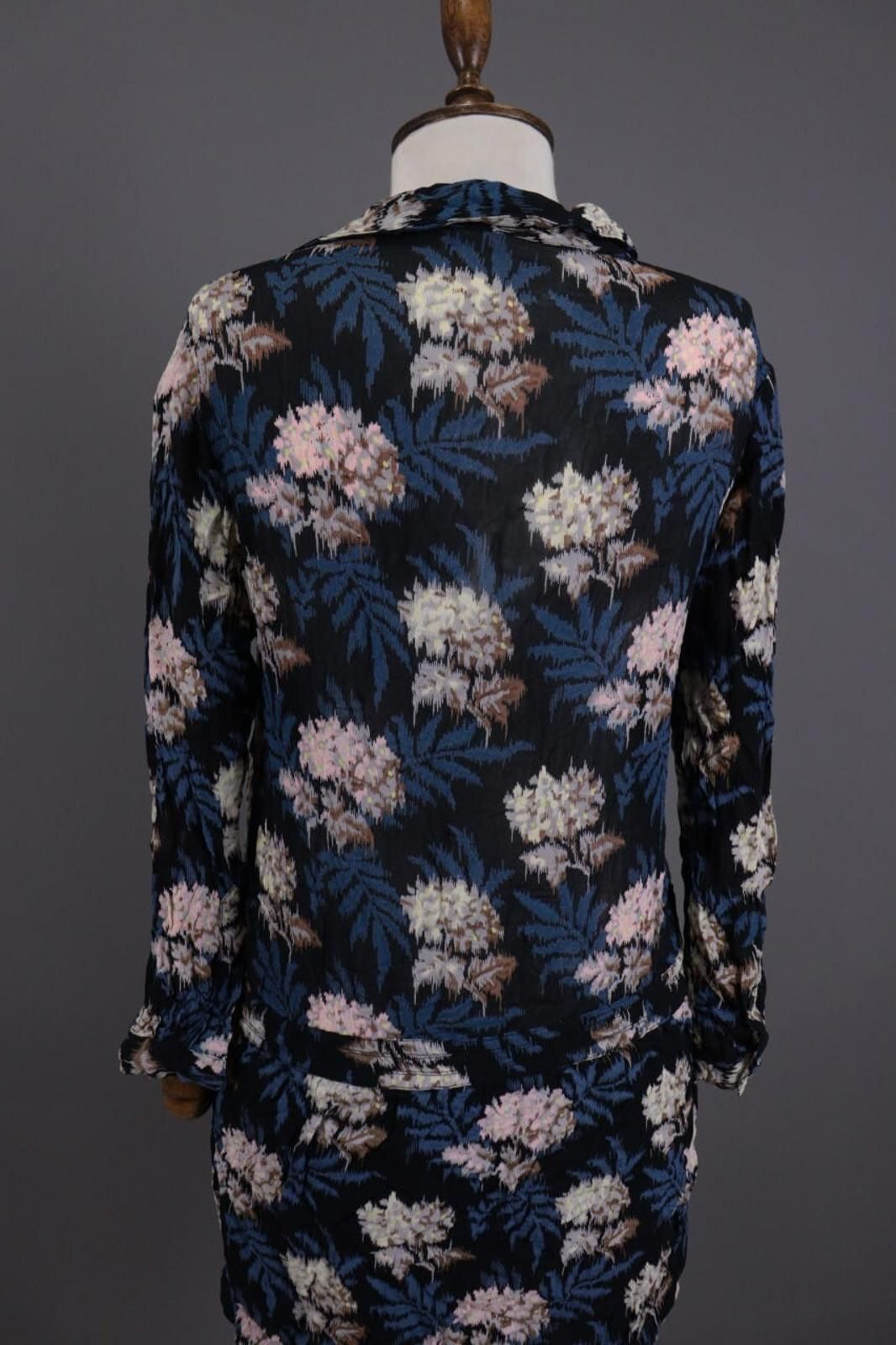 Gianni Valentino Ganni Multicolor Floral V-Neck A-Line Tunic Dress Size XS Size XS / US 0-2 / IT 36-38 - 12 Thumbnail