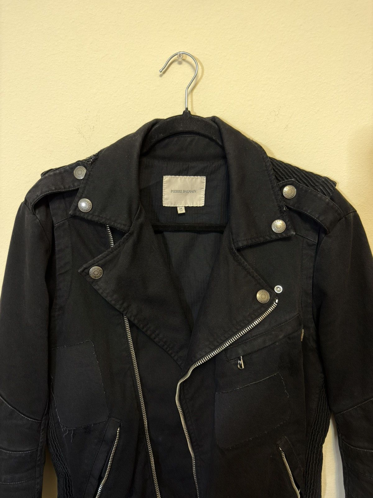 Pierre Balmain Pierre Balmain Cotton Moto Jacket Size US XXS / EU 40 - 2 Thumbnail