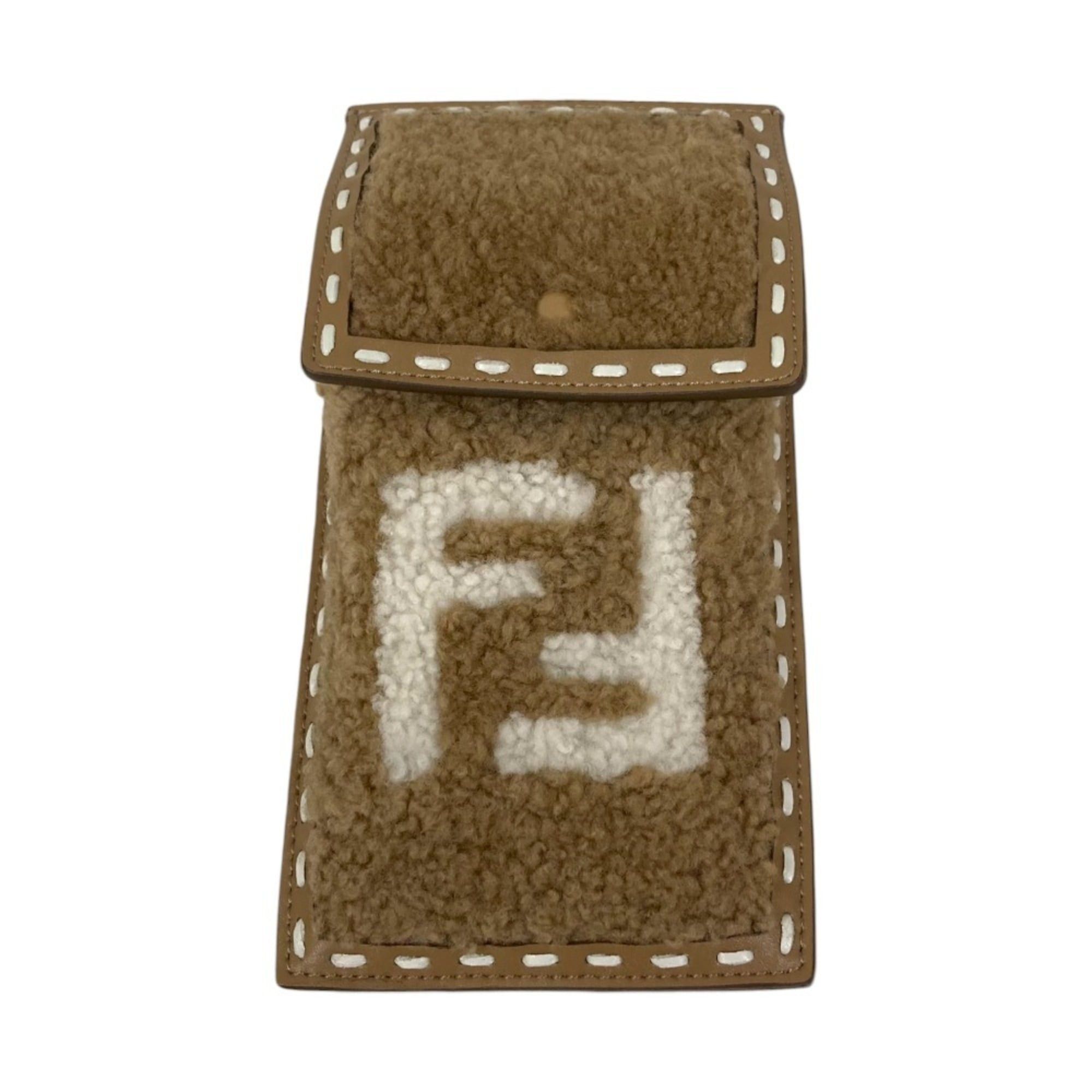 Fendi Fendi Boa Mixed-Material Phone Pouch 7AS047 Brown Men's and Women's Luxs Used Brand Clothing Size ONE SIZE - 1 Thumbnail