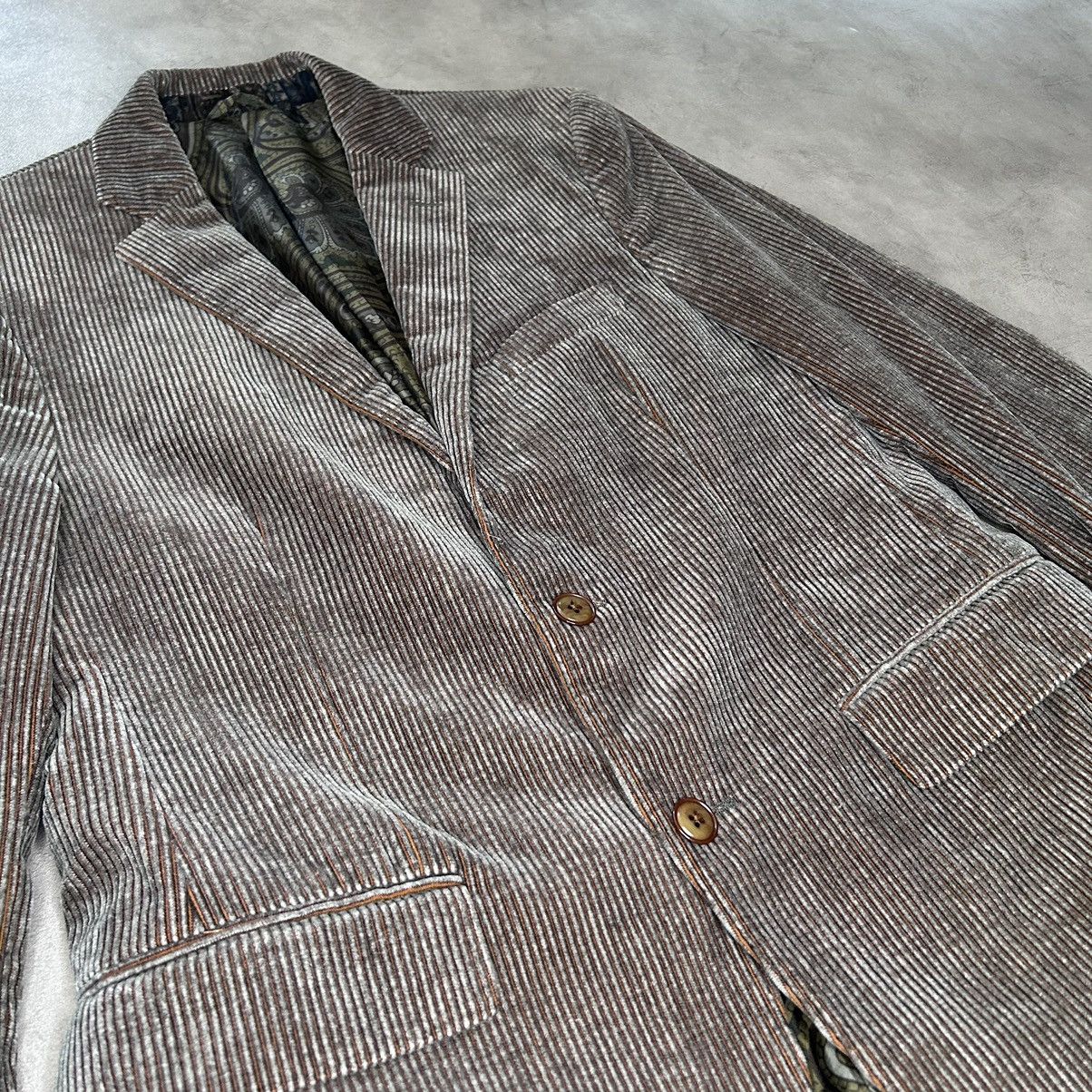 Etro Etro Men's Corduroy Blazer Buttons Brown Pine Size:48 Size 48R - 3 Thumbnail