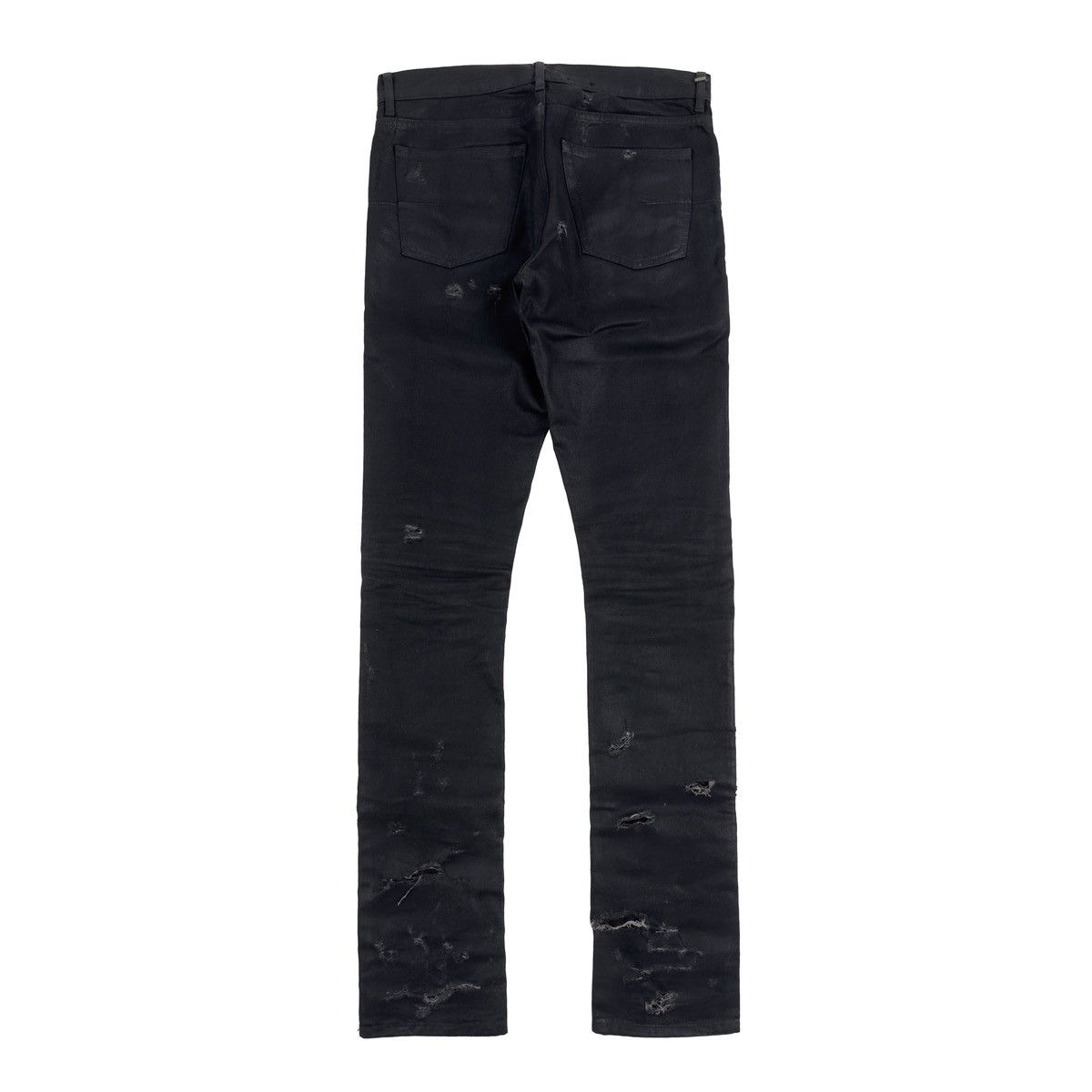 Dior × Hedi Slimane S/S2004 “Strip” Wax-Coated Distressed Denim Size US 30 / EU 46 - 2 Thumbnail