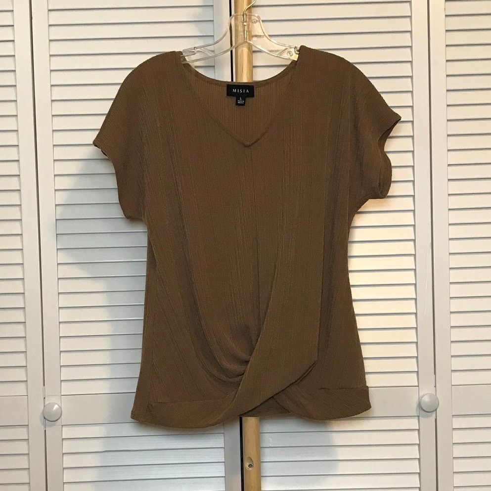 Other Misia Brown V-neck Short Sleeve T-shirt L Size L / US 10 / IT 46 - 1 Thumbnail