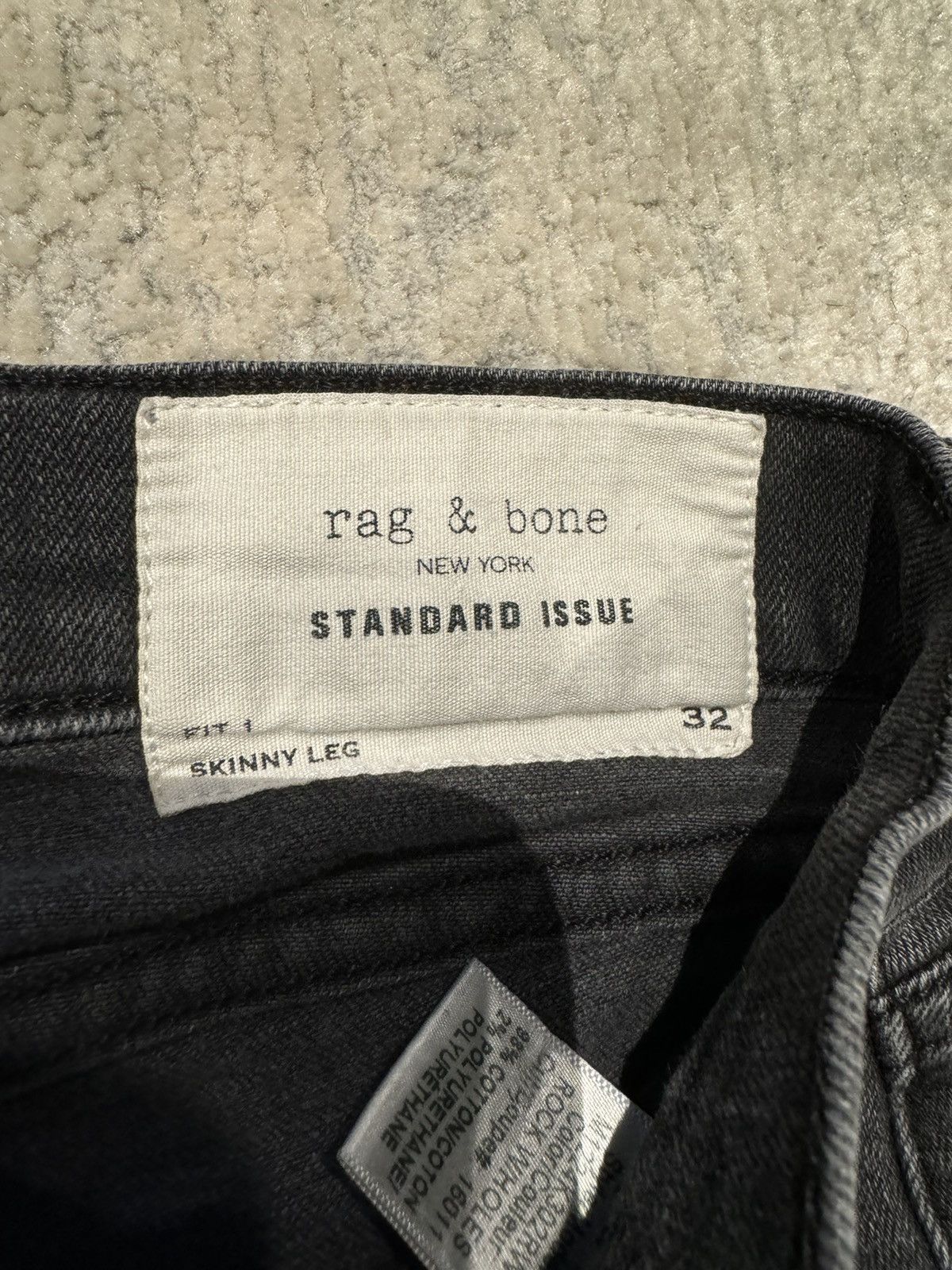 Rag & Bone Fit 1 Black Rag & Bone Jeans Size US 32 / EU 48 - 3 Thumbnail