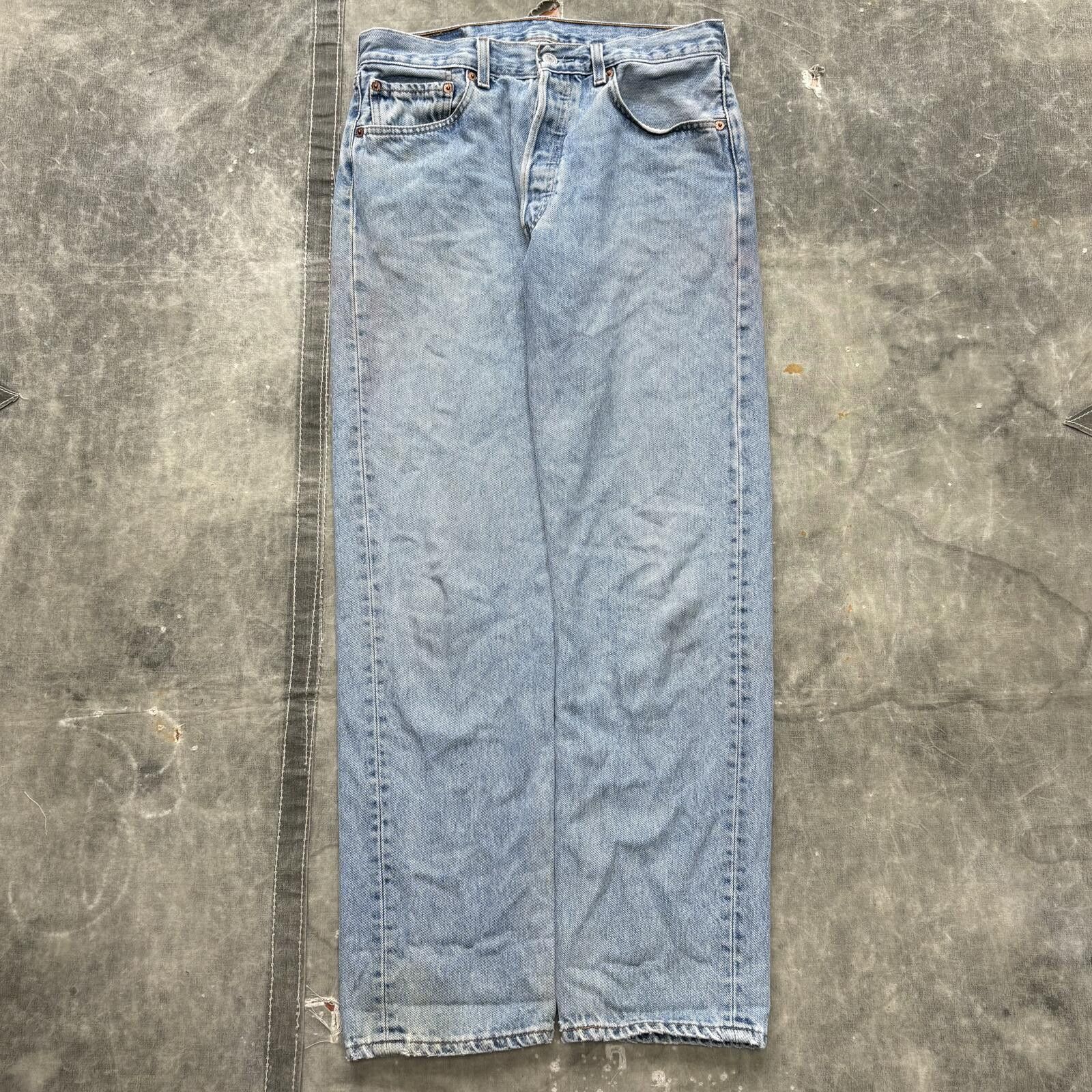 Levi's Vintage 90s Y2K 501 Levi’s Button Fly Denim Blue Jeans 31x30 Size 31" - 1 Thumbnail
