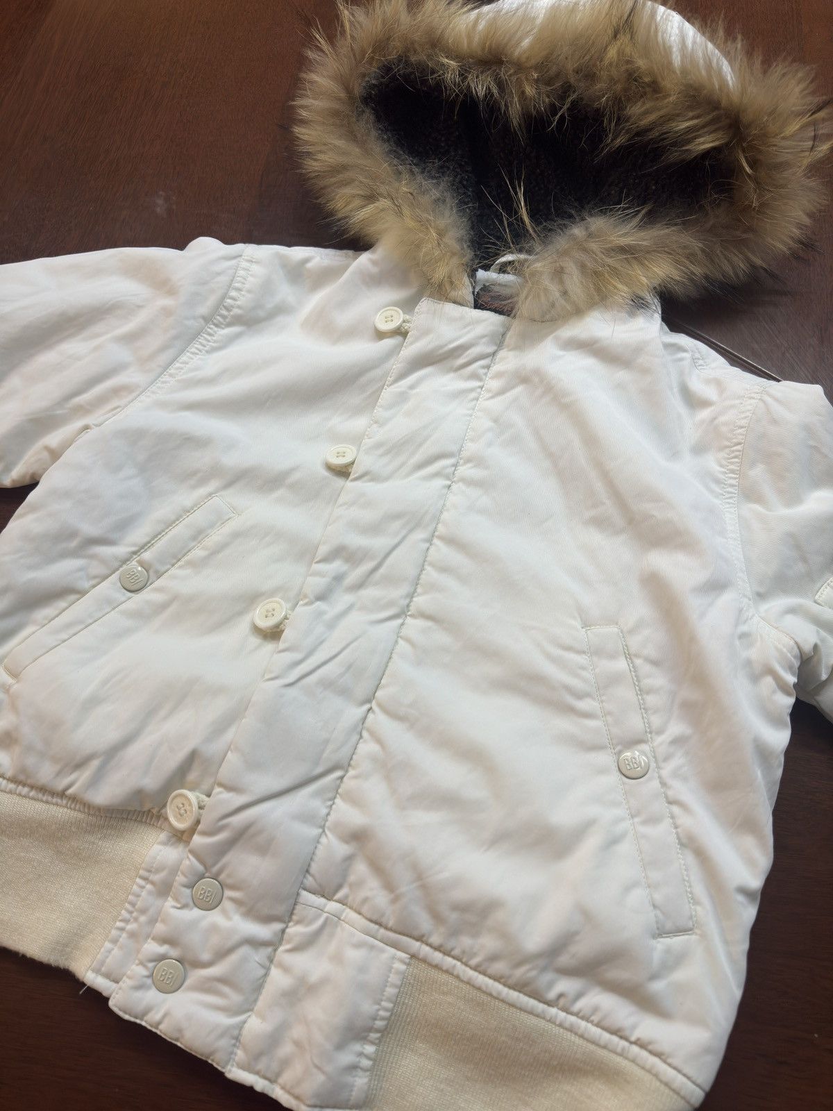 Japanese Brand × Le Grande Bleu (L.G.B.) Vintage Cropped Fur Hood Bomber Jacket Size US S / EU 44-46 / 1 - 8 Thumbnail