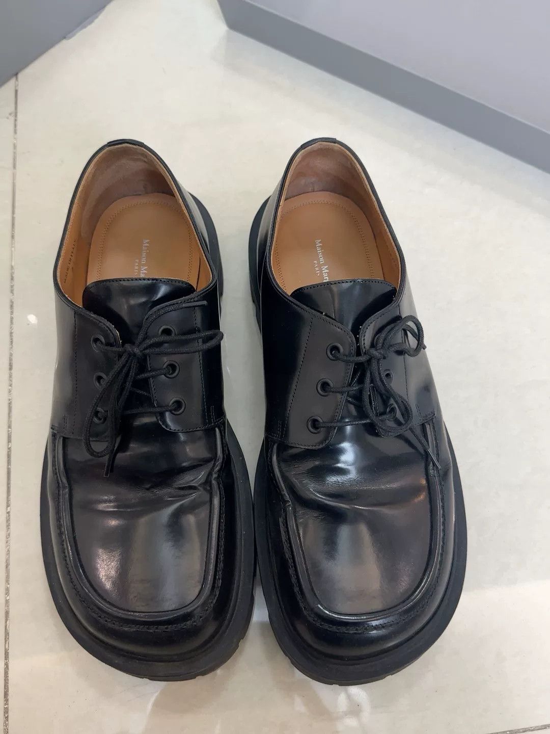 Maison Margiela Maison Margiela Black Patent Leather Derbies Size US 10.5 / EU 43-44 - 1 Preview