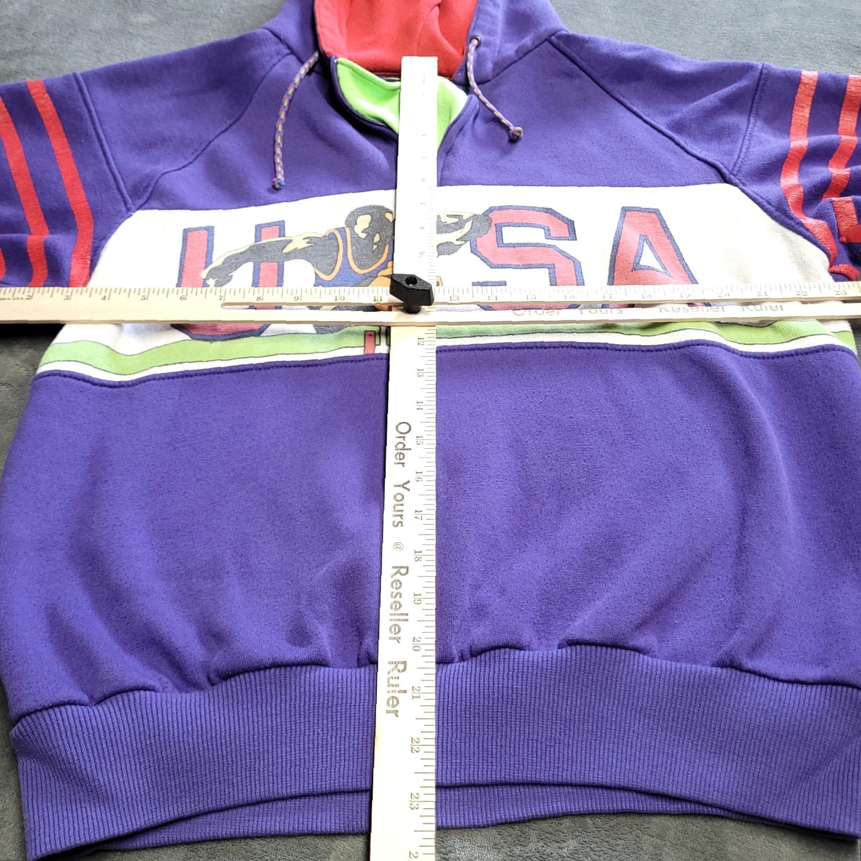 VINTAGE USA Olympic Games Hoodie Sweatshirt Men Medium Multicolor