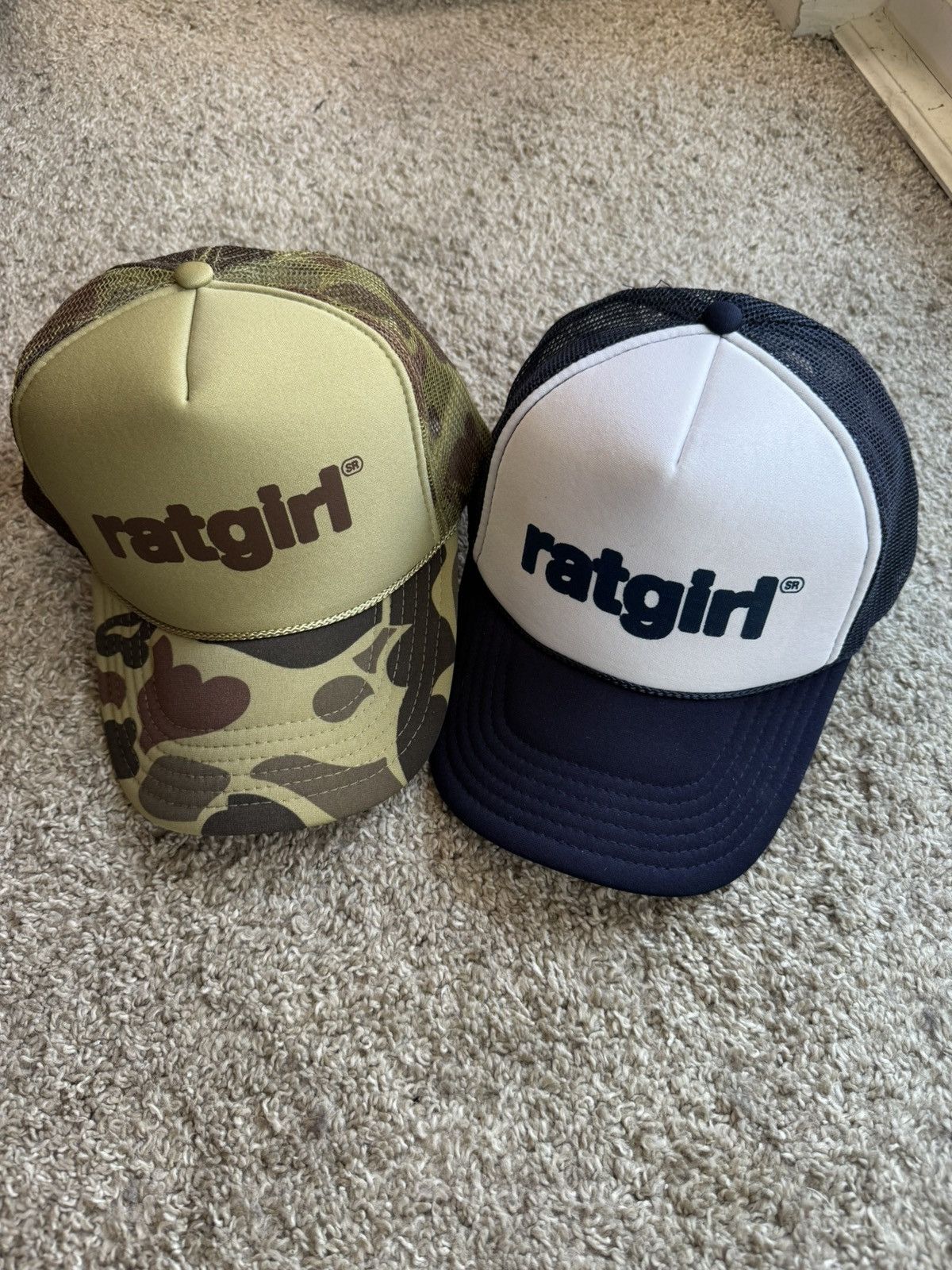 Stray Rats Camo and navy ratgirl hats bundle Size ONE SIZE - 1 Thumbnail