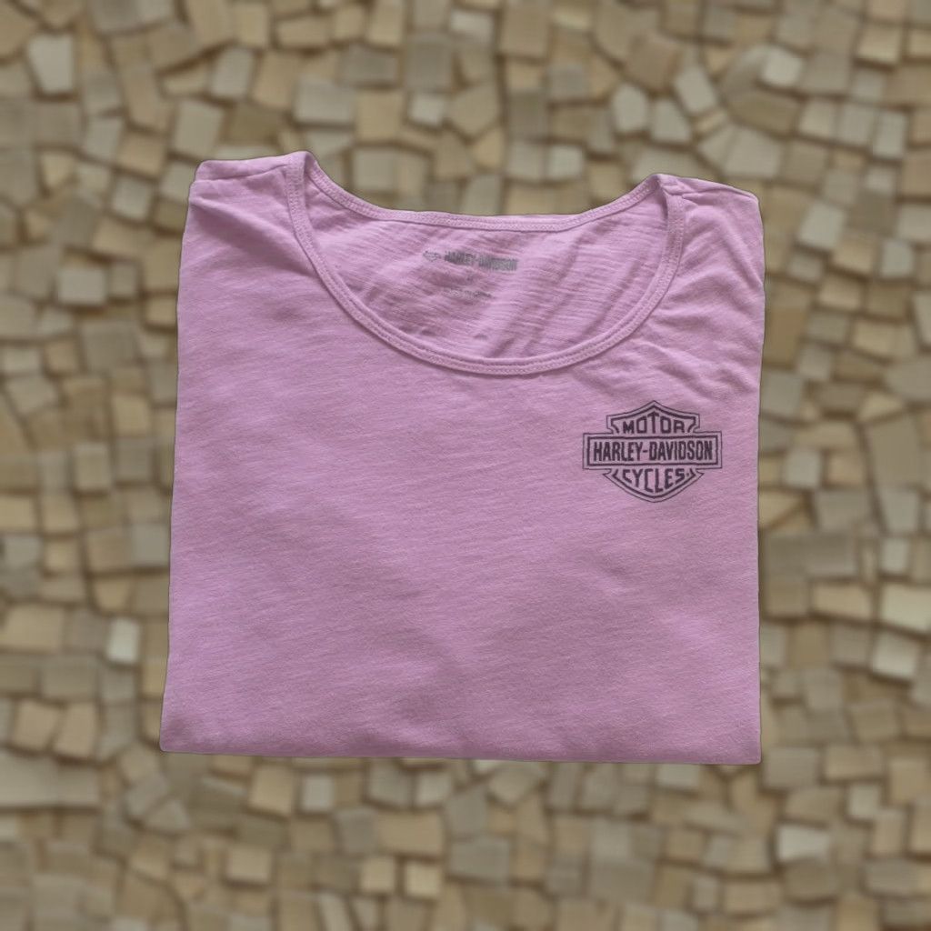 Harley Davidson VINTAGE HARLEY-DAVIDSON T-SHIRT Purple L/S 90s Retro USA WMN M Women’s Size M Short Sleeve Crew Neck Graphic Print Shirt, 2000s Era, Motorcycle Theme Size US M / EU 48-50 / 2 - 1 Thumbnail