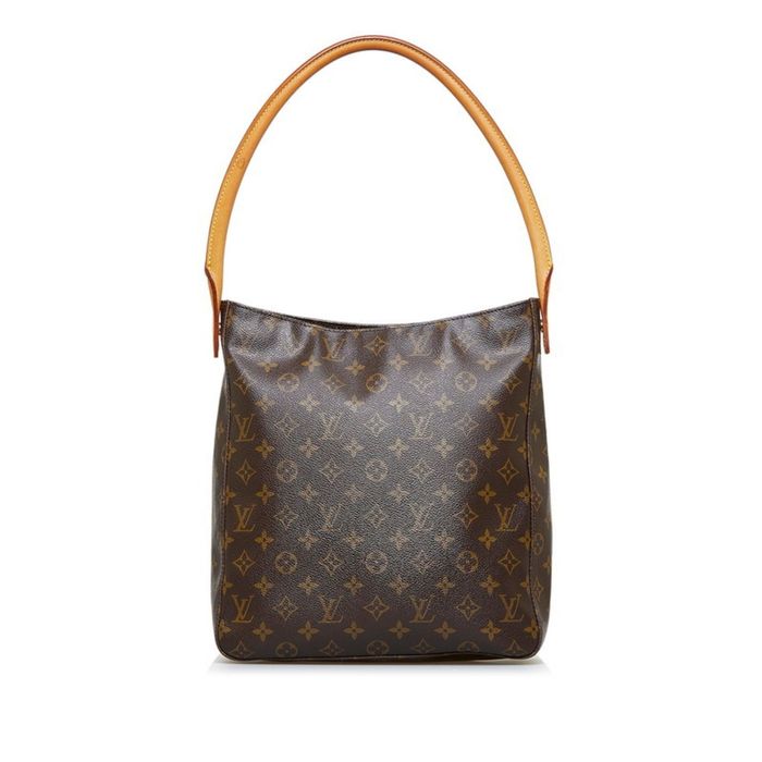 Louis Vuitton Womens Leather Canvas Monogram GM Looping M51145 Shoulder Bag