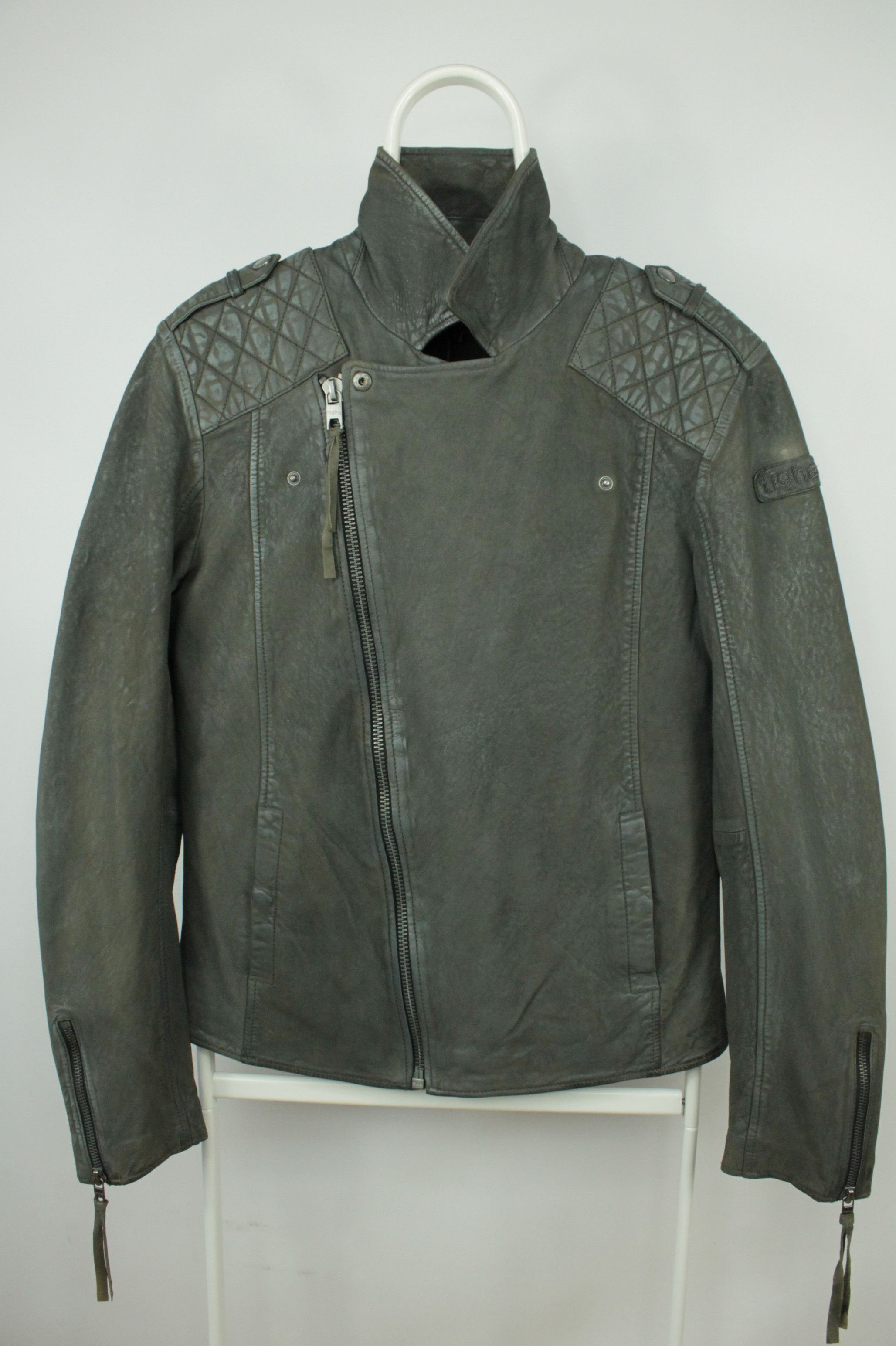 Biker Jacket Tigha Lederjacke Nero Buffed TIGHA Lederjacke New