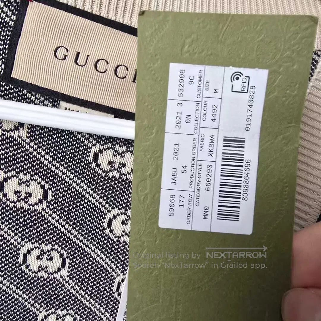 Gucci Guicci Cardigan jacket, silk-cotton blend, all-over print, Size US M / EU 48-50 / 2 - 7 Thumbnail