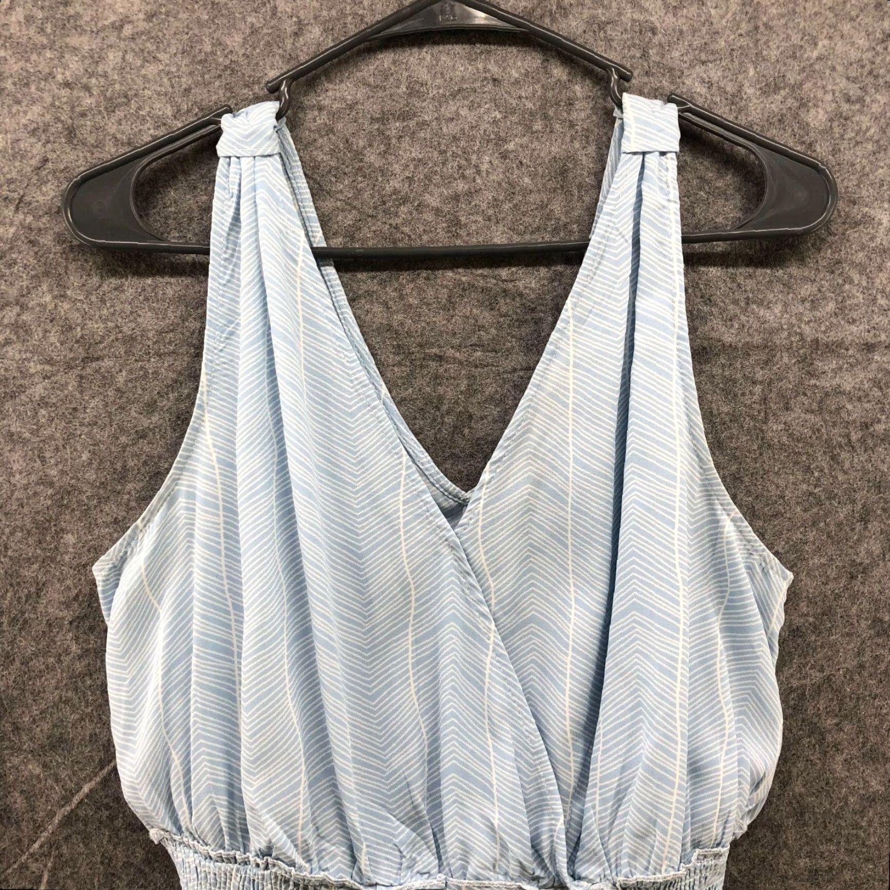 Vintage The Impeccable Pig Romper Sleeveless Womens L Light Blue V-Neck Tie Waist Size 36" / US 14 / IT 50 - 4 Thumbnail