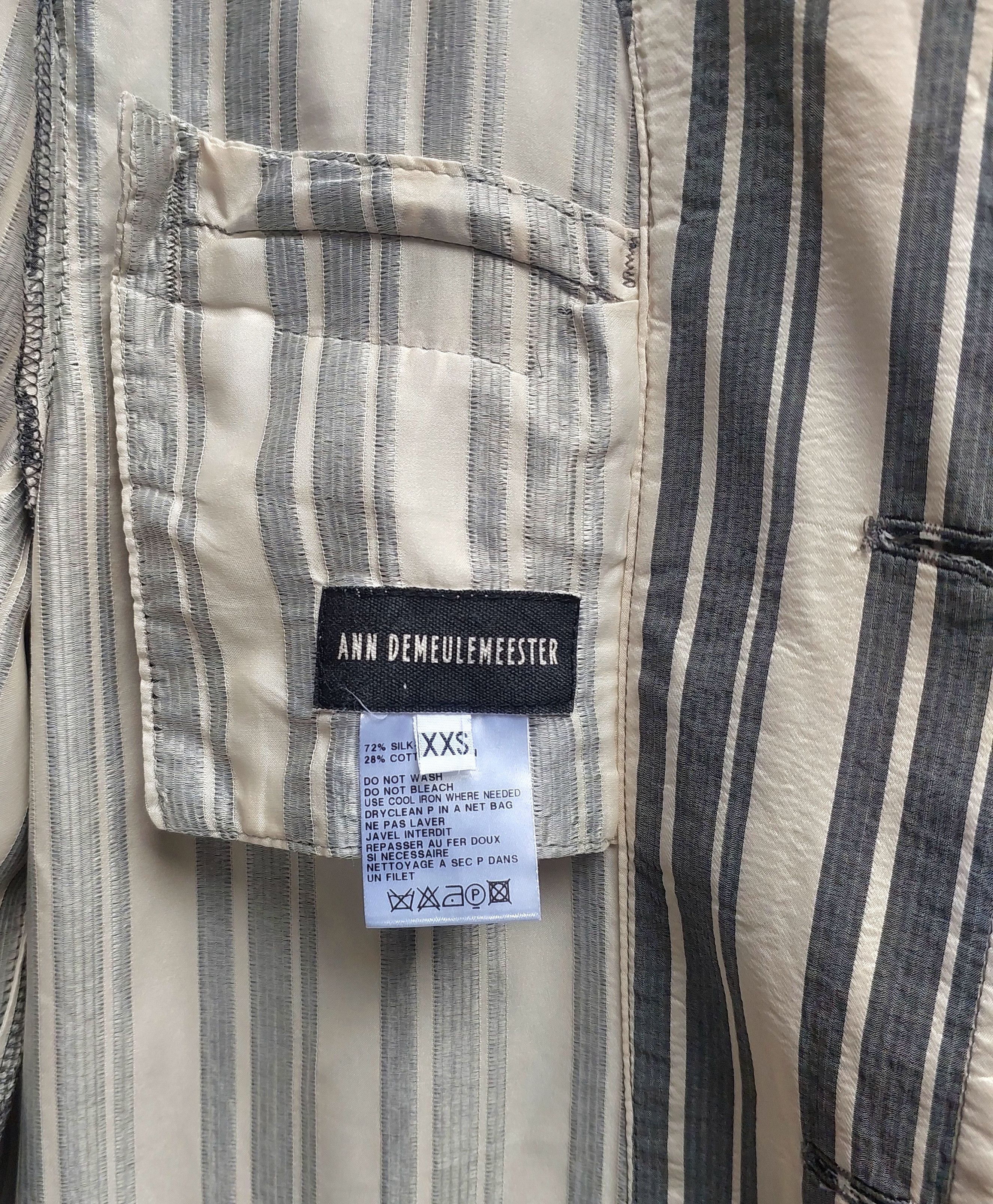 Ann Demeulemeester Ann Demeulemeester Striped Tailored Pajama Style Blazer Size US XXS / EU 40 - 13 Thumbnail