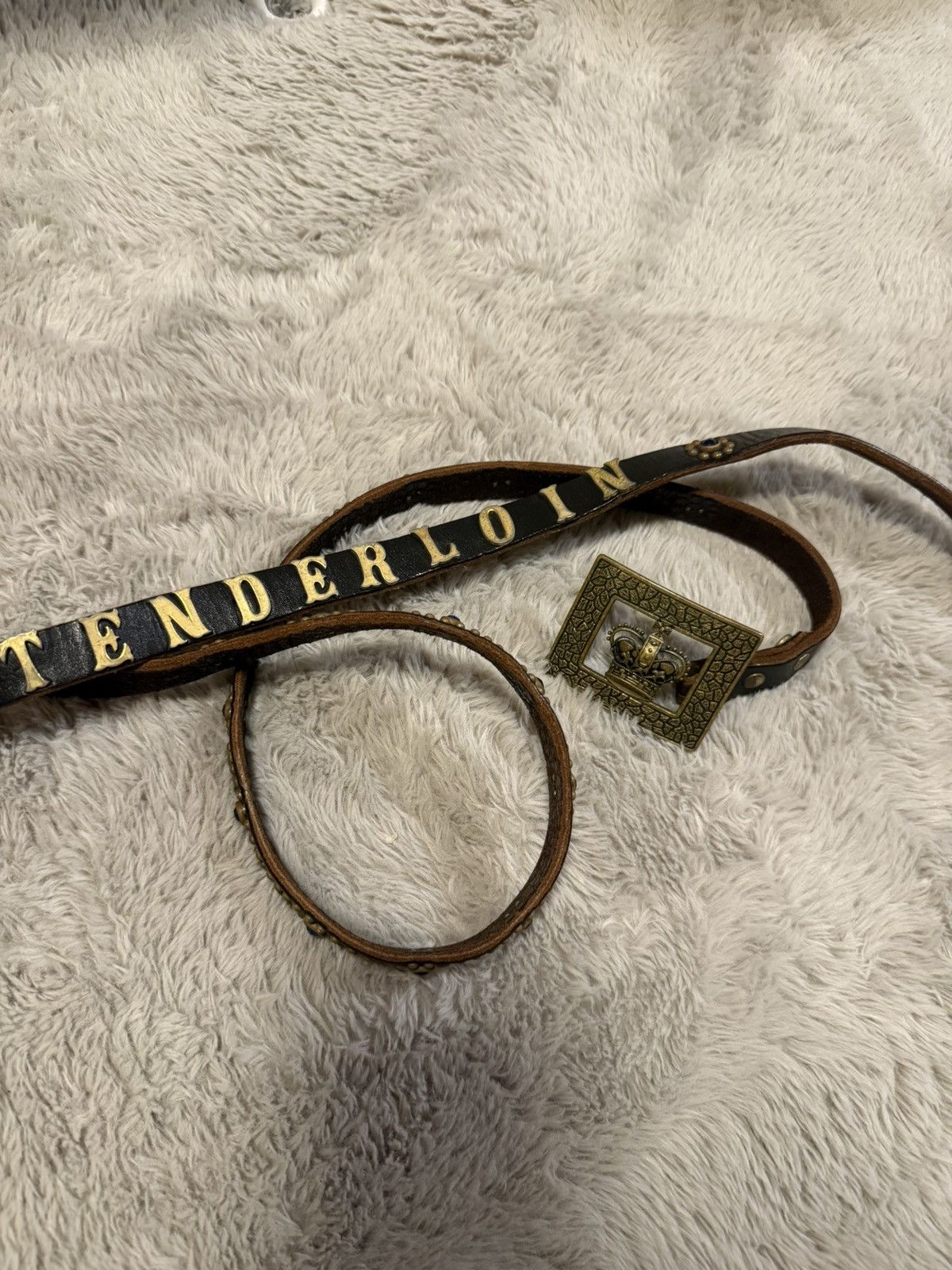 Vintage Very Rare Vintage Tenderloin Studded Belt with Crown Buckle Size 32 - 5 Thumbnail