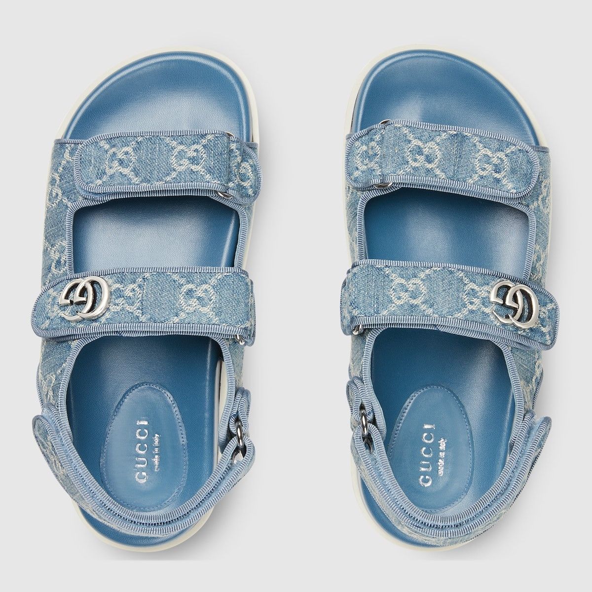 Gucci oc11z1025 Sandals With Double G in Light Blue Size US 4.5 / IT 34.5 - 5 Thumbnail