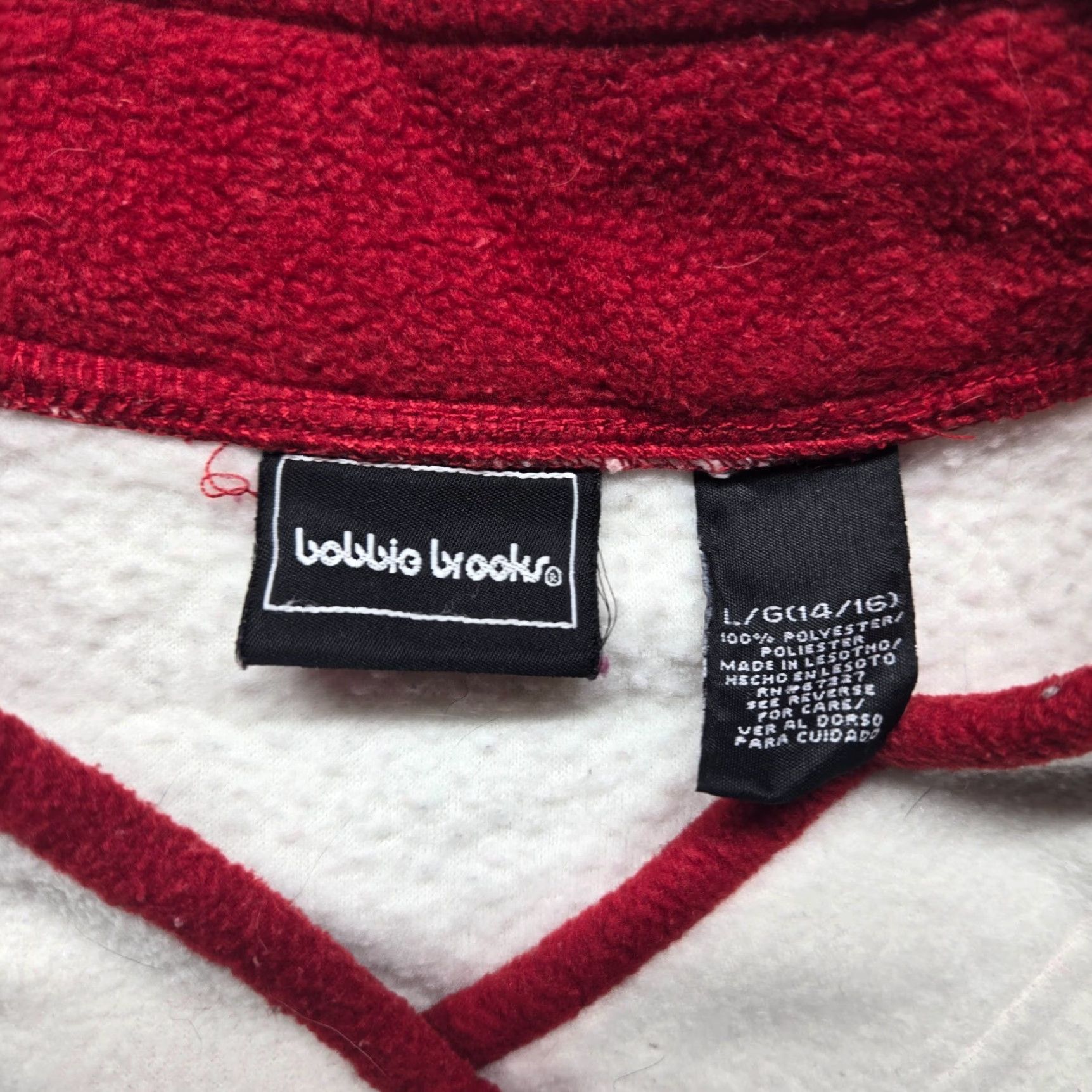 Vintage Bobbie Brooks Women's Sweater L White Fleece Cat Christmas Long Sleeve Size L / US 10 / IT 46 - 4 Thumbnail
