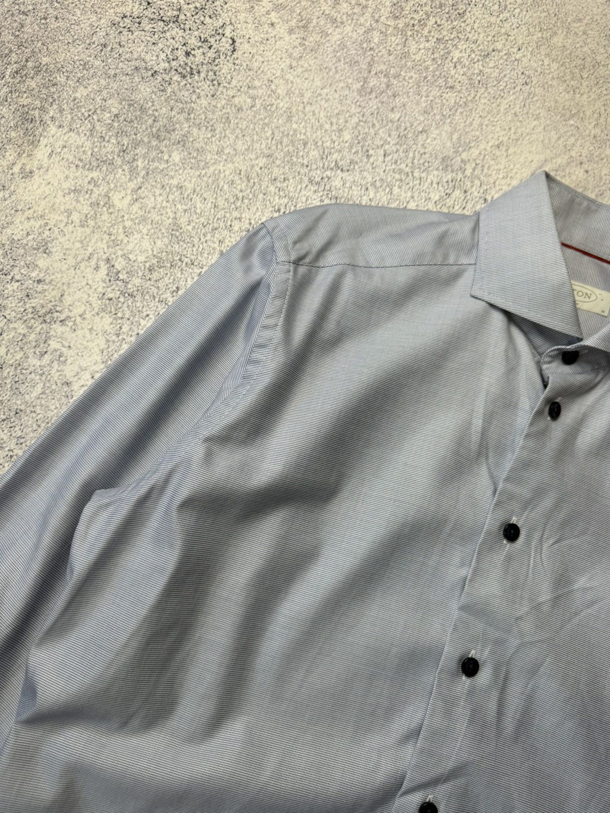 Eton ETON Mens Button Down Blue Cotton Slim Long Sleeve Shirt Size US L / EU 52-54 / 3 - 11 Thumbnail