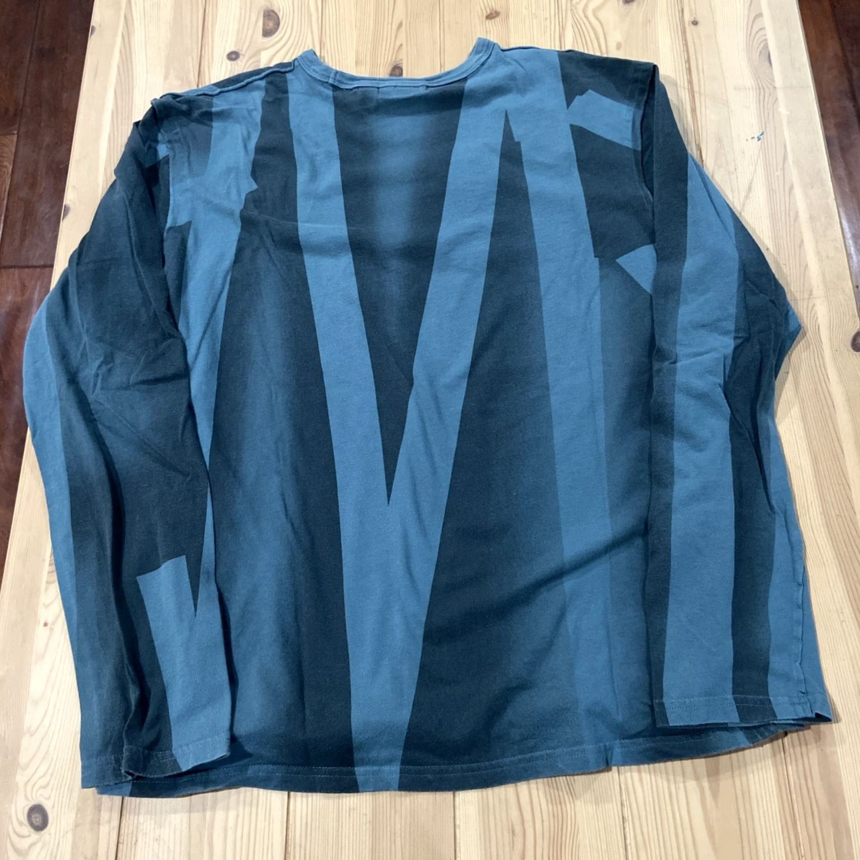 Express VINTAGE Express Shirt Mens M Long Sleeve Navy? Green Skull Patch Grunge Y2K Size US M / EU 48-50 / 2 - 6 Thumbnail
