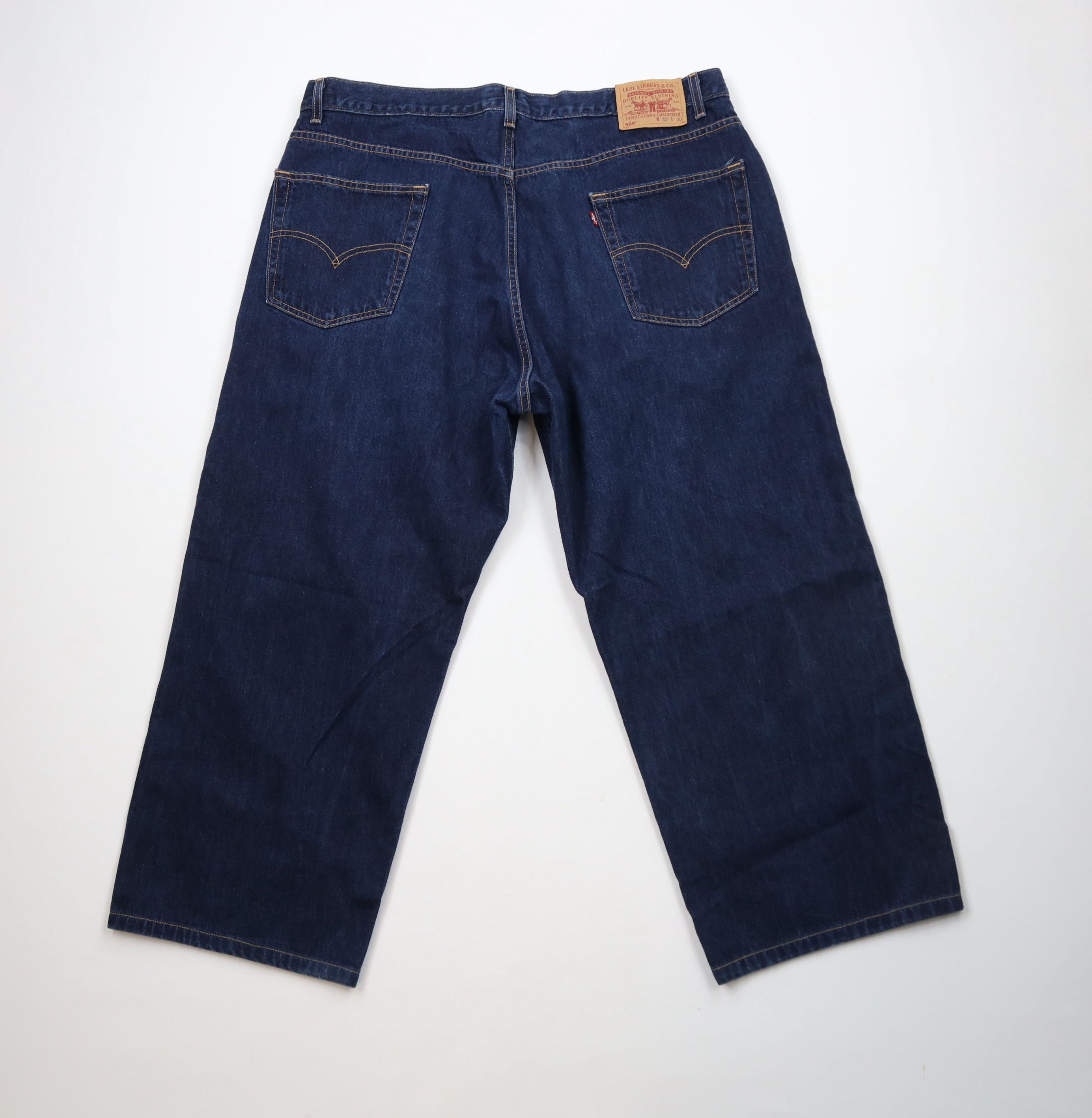 Levi's × Vintage Vintage Y2K 2002 Levis 569 Straight Wide Leg Denim Jeans Size US 42 / EU 58 - 8 Thumbnail