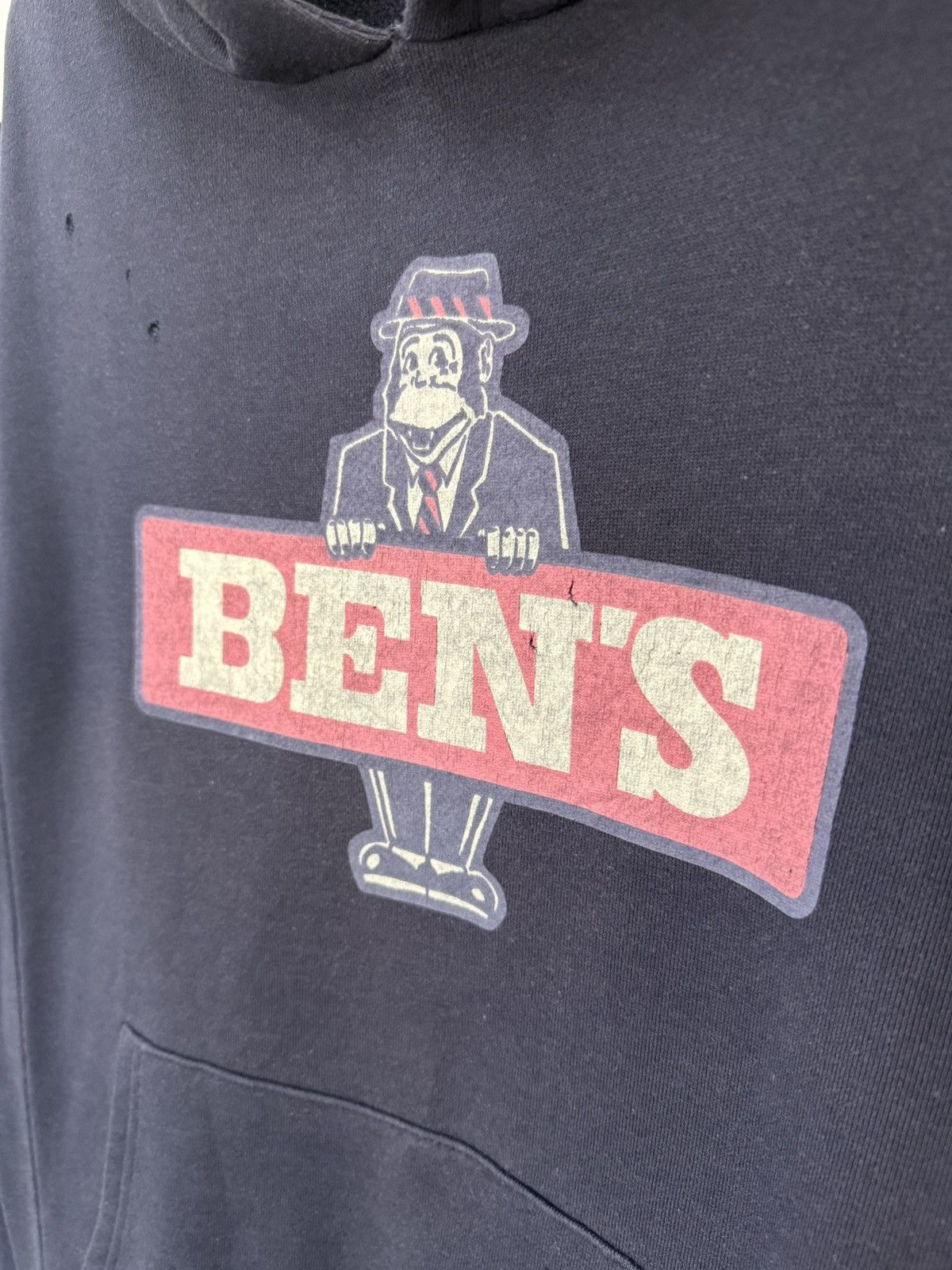 Ben Davis 🔥 Ben Davis Big Logo Streetwear Distressed Sweat Hoodie - M Size US M / EU 48-50 / 2 - 5 Thumbnail