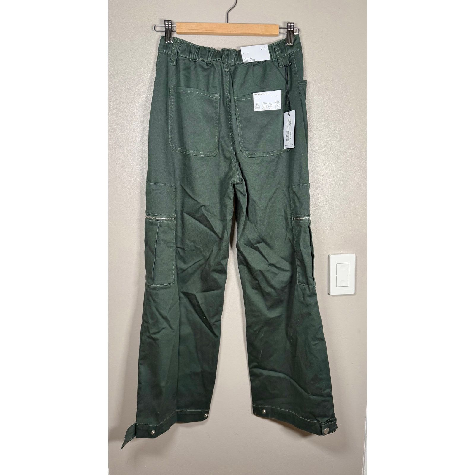WeWoreWhat NWT WeWoreWhat Utility Straight Pants Emerald Sateen size S Size 28" / US 6 / IT 42 - 3 Thumbnail