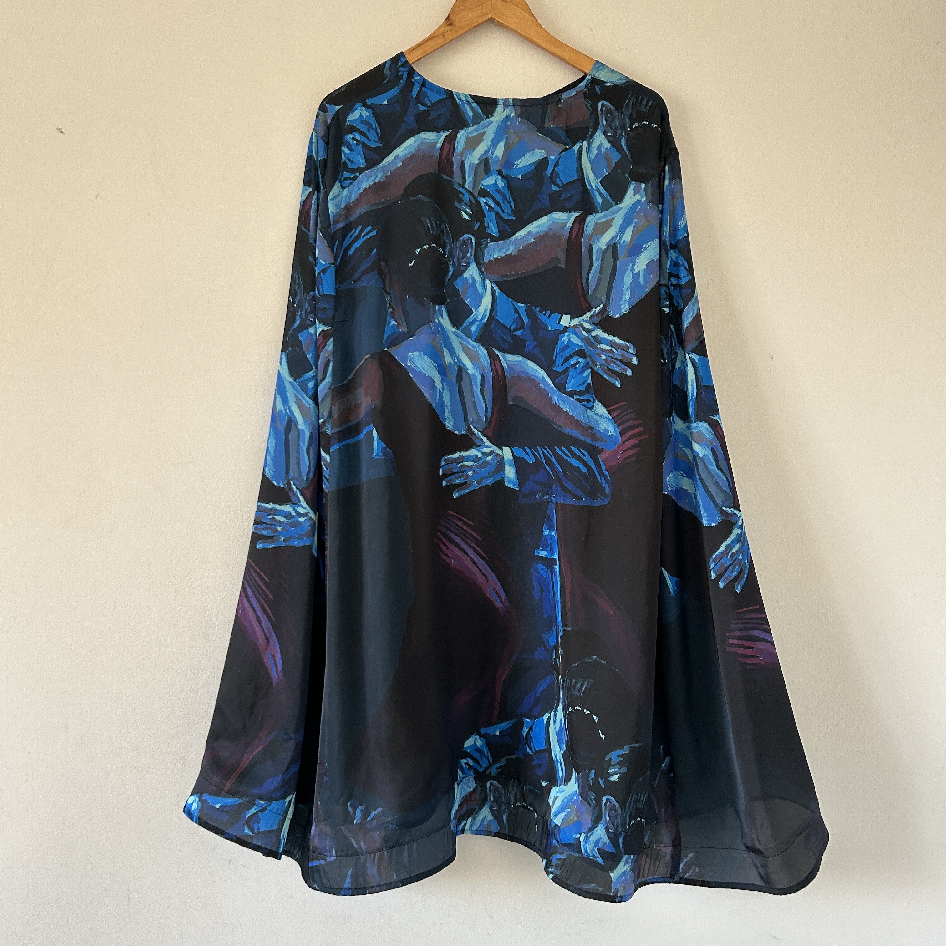 Designer × Handmade Designer handmade couple dance print cocktail cape dress Size ONE SIZE - 8 Thumbnail
