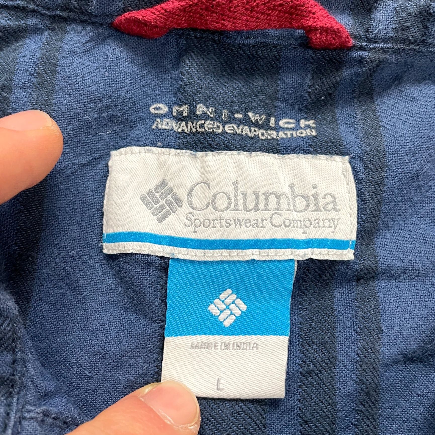 Vintage Columbia Flare Gun Omni Wick Flannel Shirt Mens L Blue Striped Cotton Casual Shirt Size US L / EU 52-54 / 3 - 6 Thumbnail