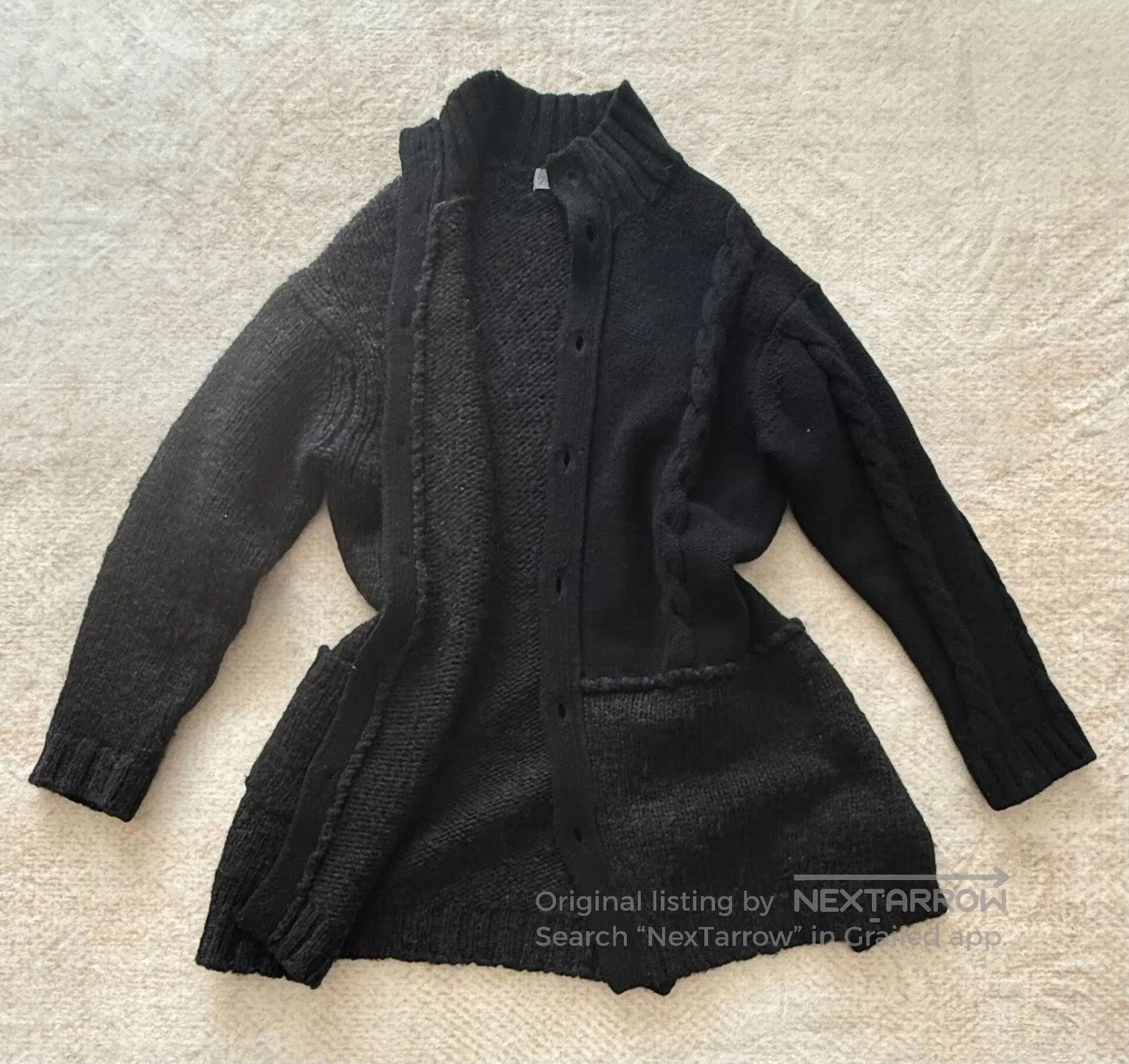 Yohji Yamamoto Yohji Yamamoto Wool Asymmetrical Sweater Coat. Size US M / EU 48-50 / 2 - 2 Thumbnail