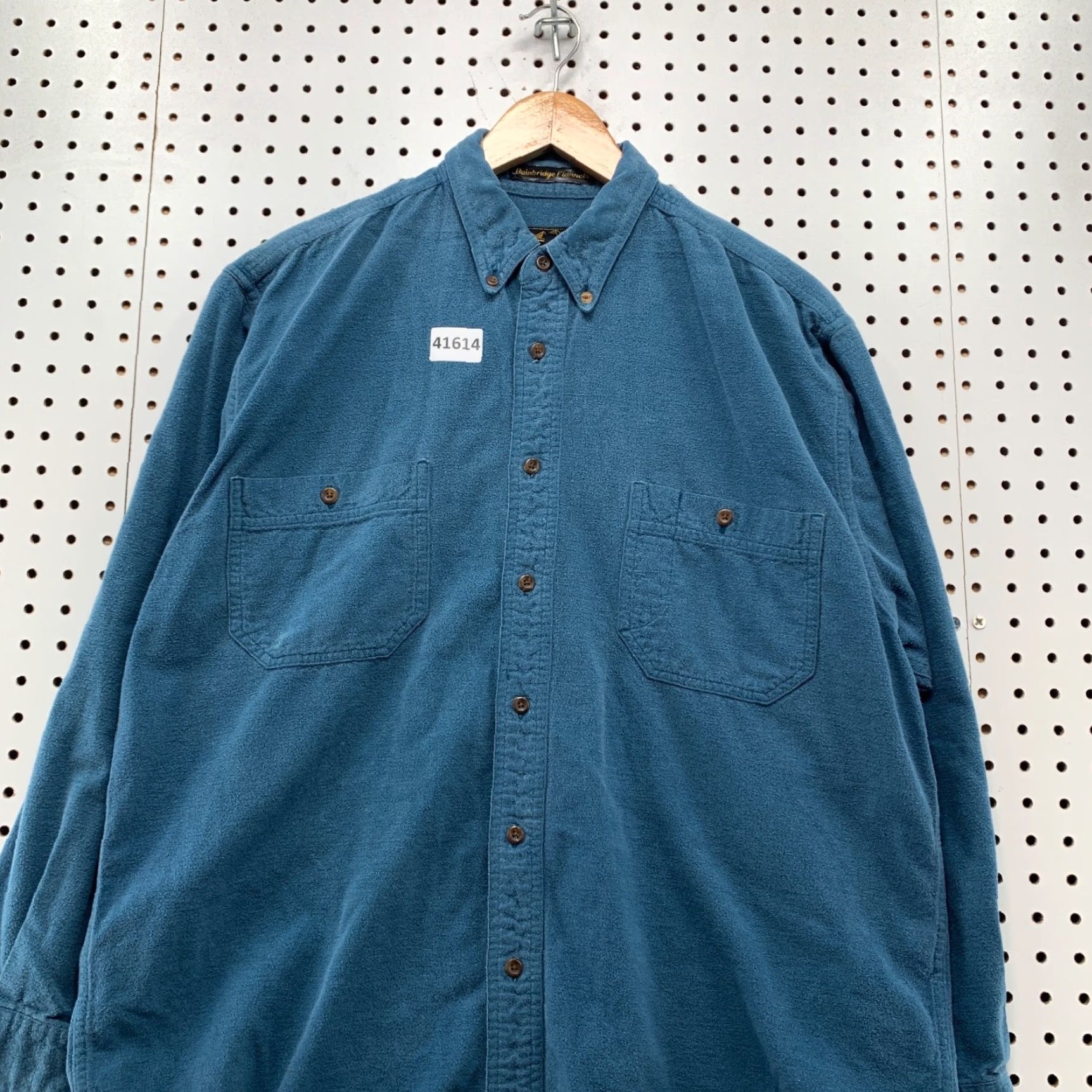Eddie Bauer VINTAGE Eddie Bauer Shirt Mens Large Blue Bainbridge Flannel Button-Up Pockets Cotton Regular Fit Size US L / EU 52-54 / 3 - 4 Thumbnail