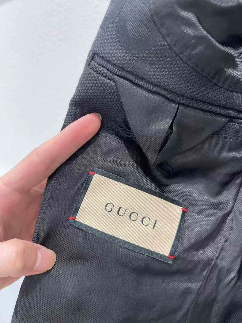 Gucci Gucci Black dark pattern logo suit 2501-Nextarrow Size 36R - 5 Thumbnail